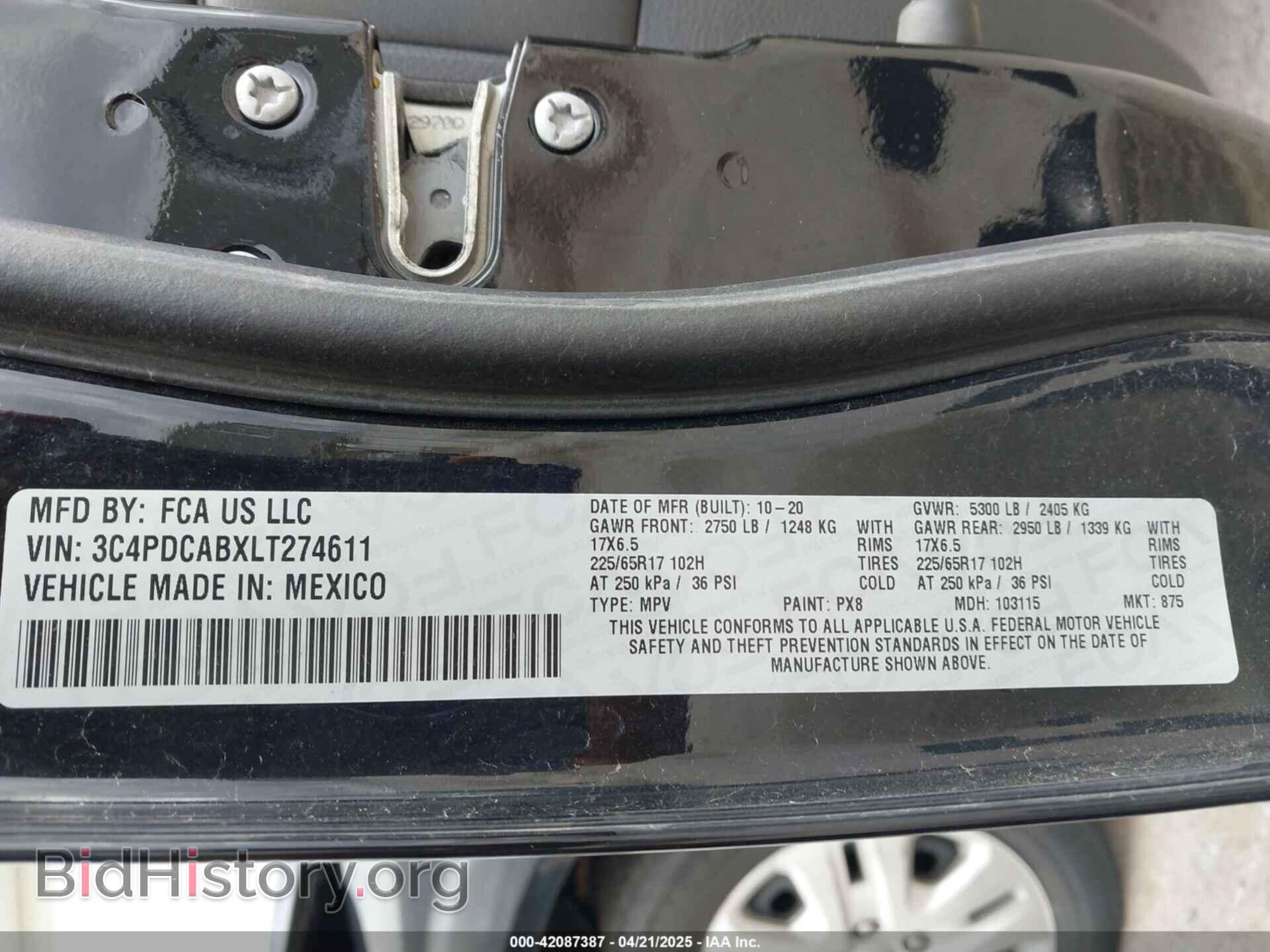 2020 DODGE JOURNEY - VIN: 3C4PDCABXLT274611 - Фото 9