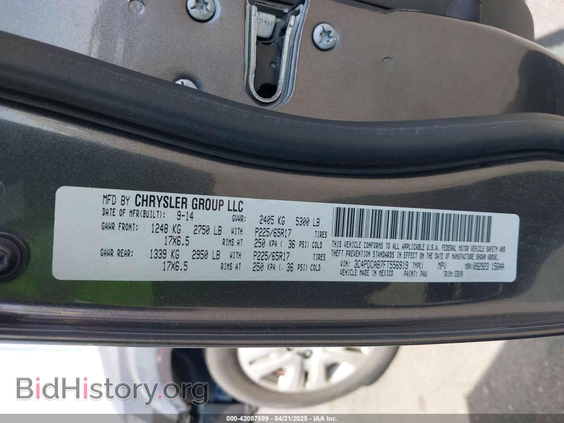 2015 DODGE JOURNEY - VIN: 3C4PDCAB7FT556919 - Фото 9