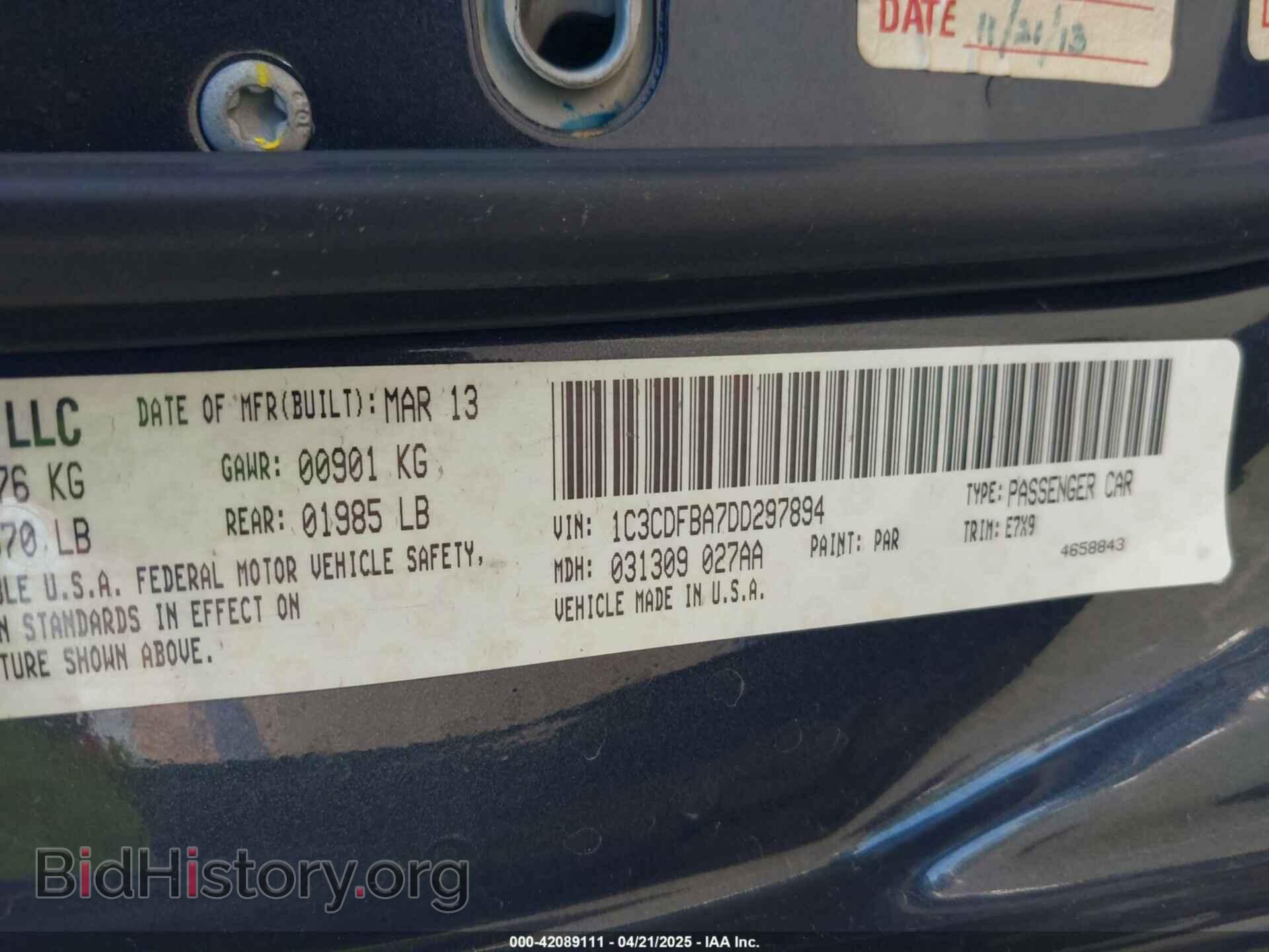 2013 DODGE DART - VIN: 1C3CDFBA7DD297894 - Photo 9