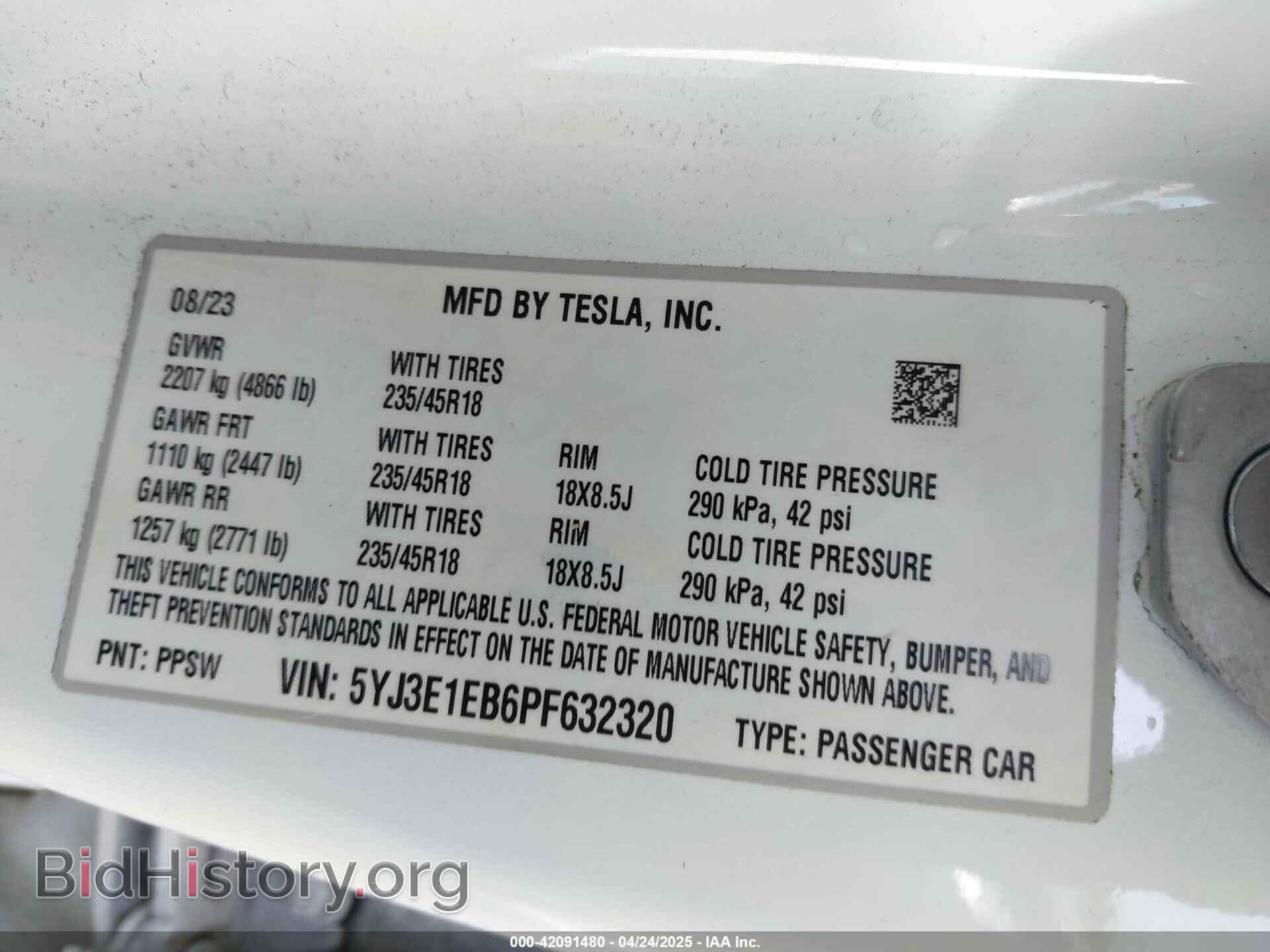 2023 TESLA MODEL 3 - VIN: 5YJ3E1EB6PF632320 - Фото 9