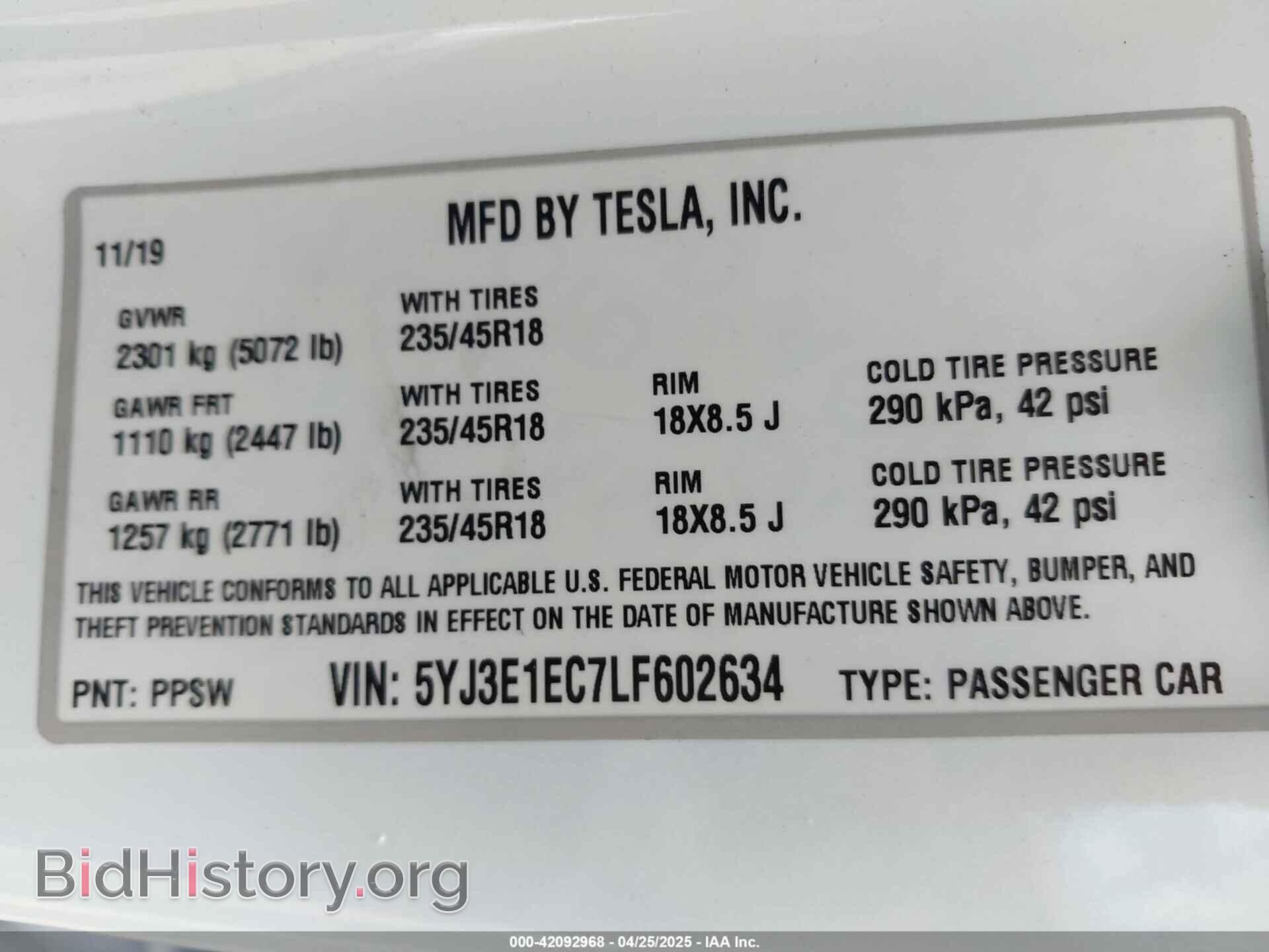 2020 TESLA MODEL 3 - VIN: 5YJ3E1EC7LF602634 - Фото 9