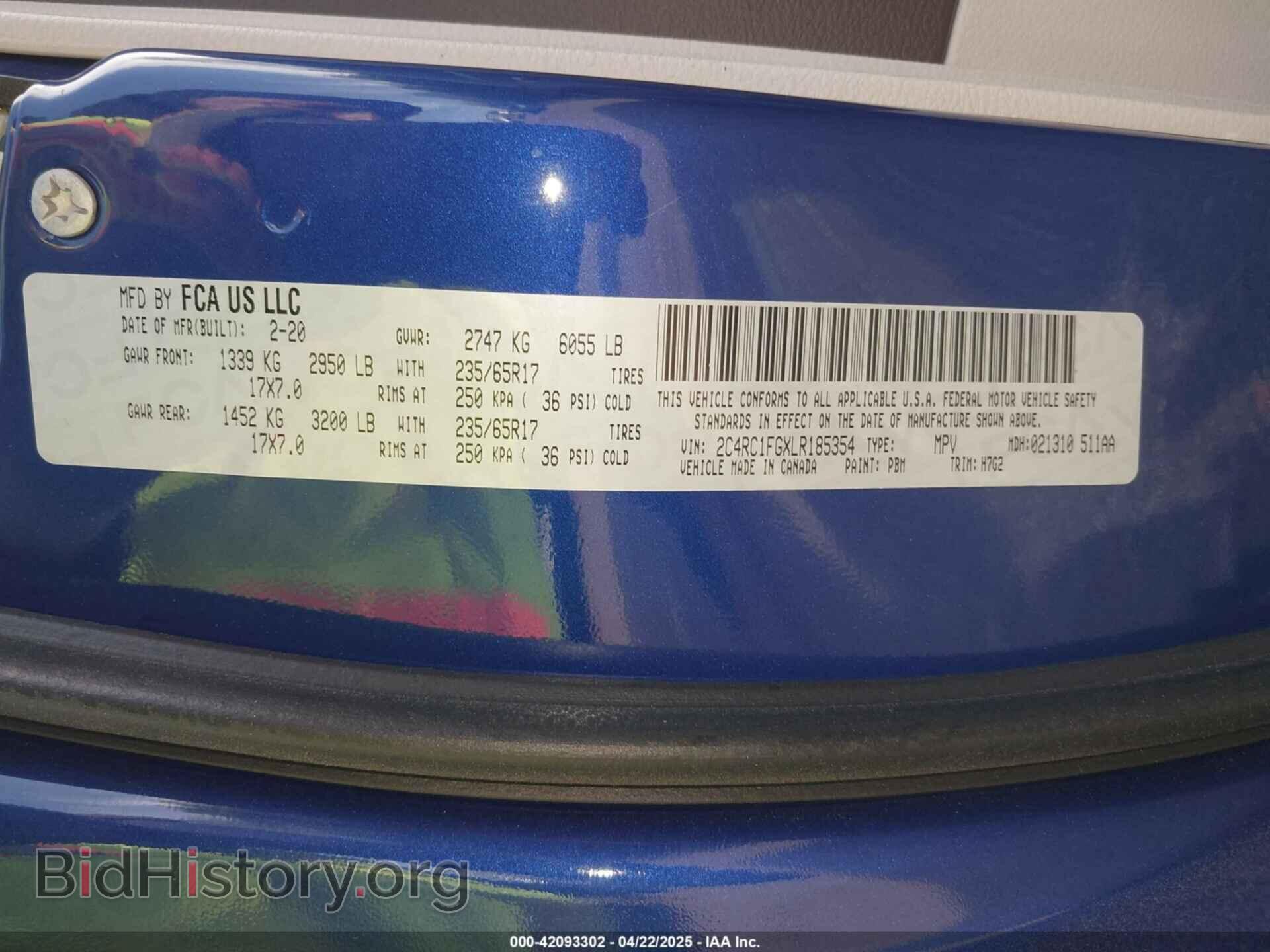 2020 CHRYSLER PACIFICA - VIN: 2C4RC1FGXLR185354 - Фото 9