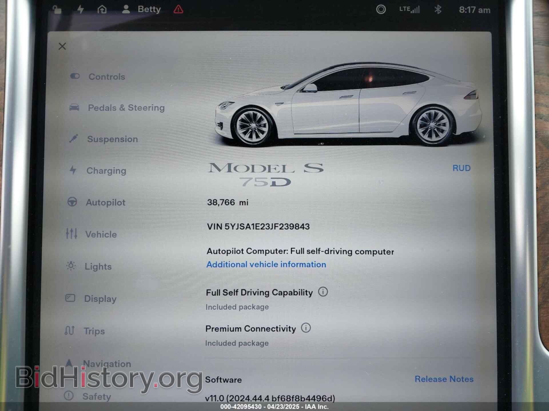 2018 TESLA MODEL S - VIN: 5YJSA1E23JF239843 - Photo 7