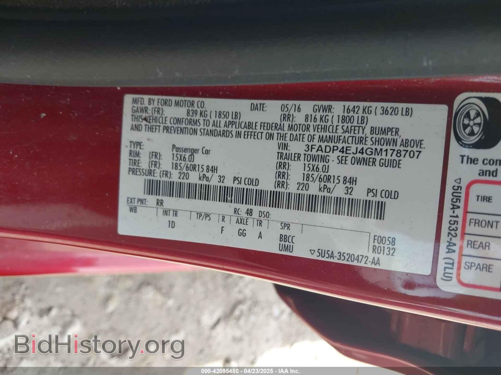2016 FORD FIESTA - VIN: 3FADP4EJ4GM178707 - Фото 9