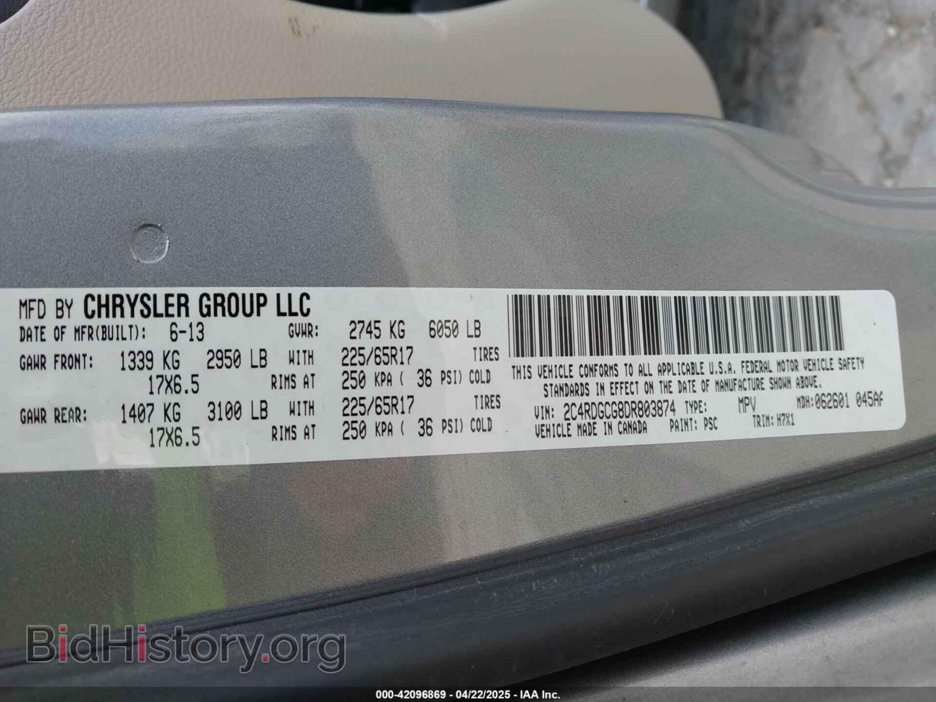 2013 DODGE GRAND CARAVAN - VIN: 2C4RDGCG8DR803874 - Фото 9