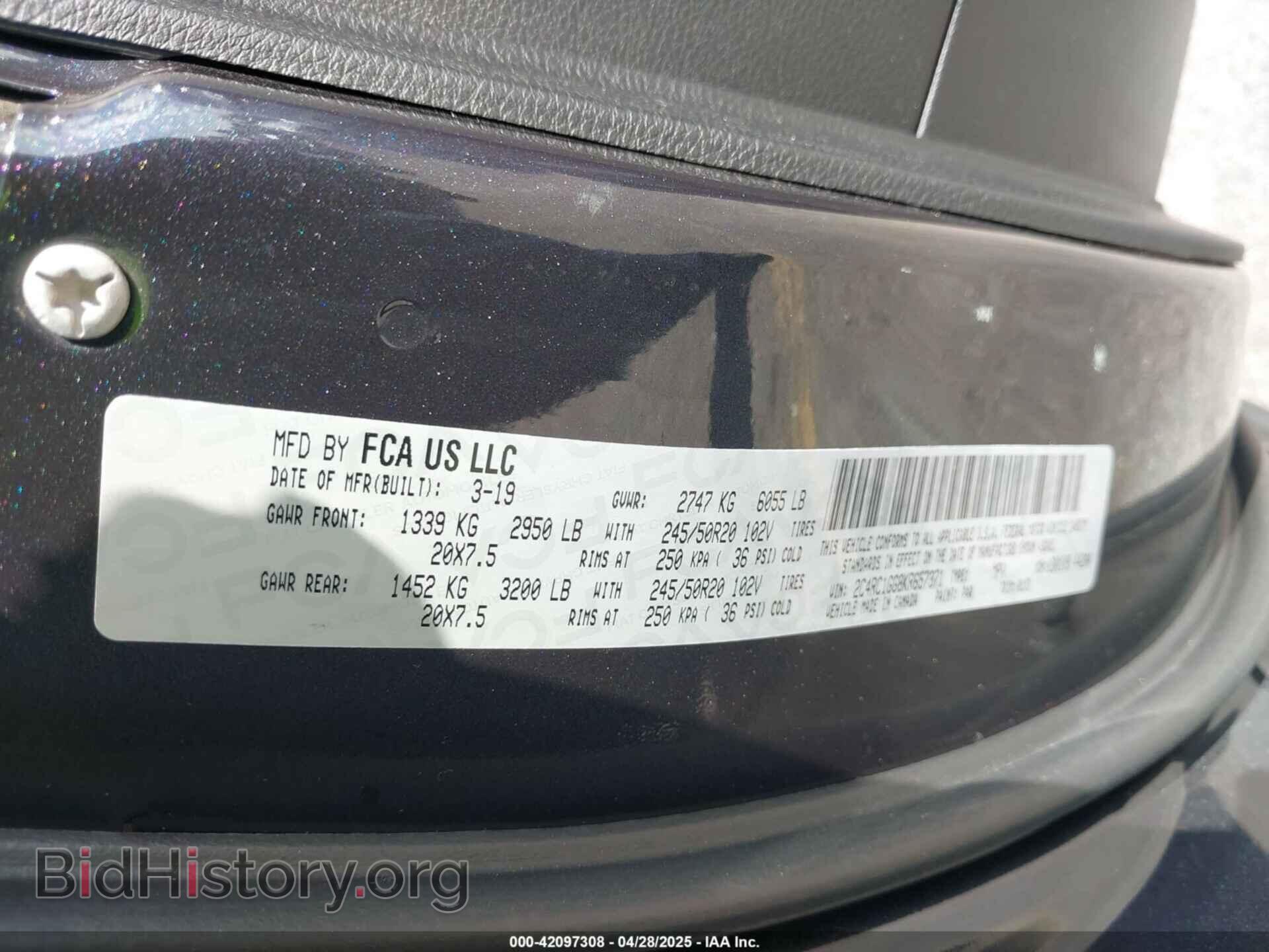 2019 CHRYSLER PACIFICA - VIN: 2C4RC1GG8KR657371 - Photo 9
