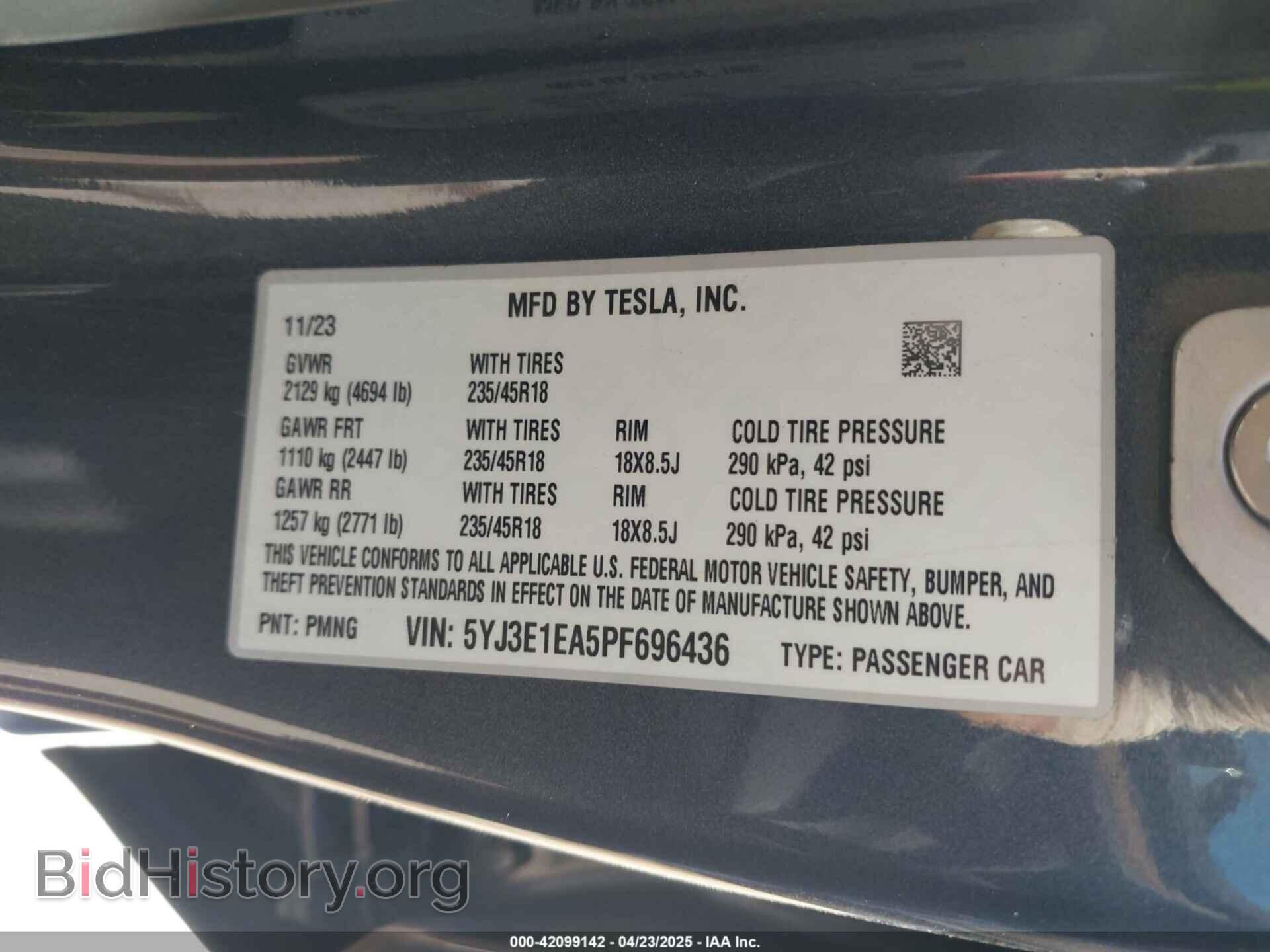 2023 TESLA MODEL 3 - VIN: 5YJ3E1EA5PF696436 - Фото 9