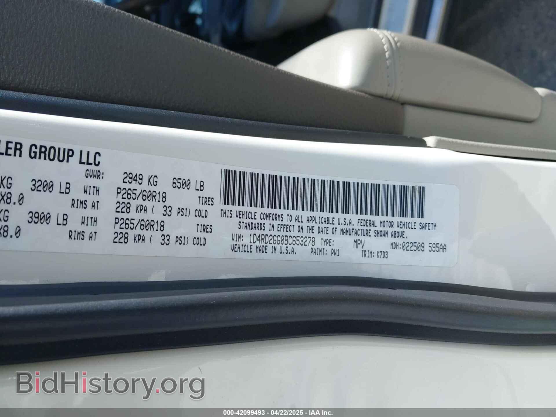 2011 DODGE DURANGO - VIN: 1D4RD2GG0BC653278 - Photo 9
