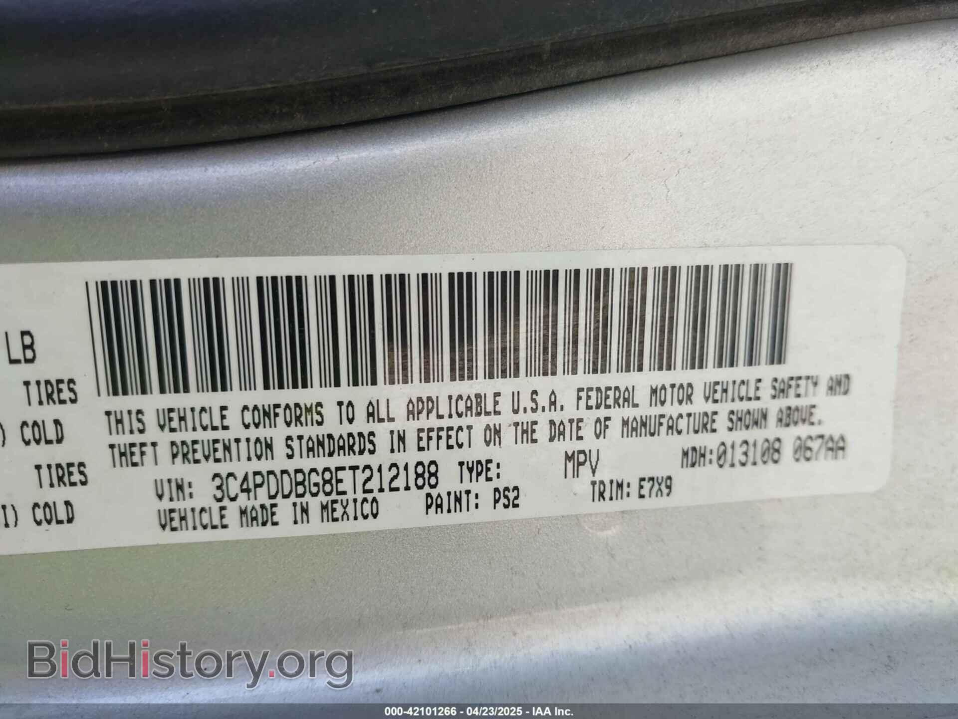 2014 DODGE JOURNEY - VIN: 3C4PDDBG8ET212188 - Фото 9