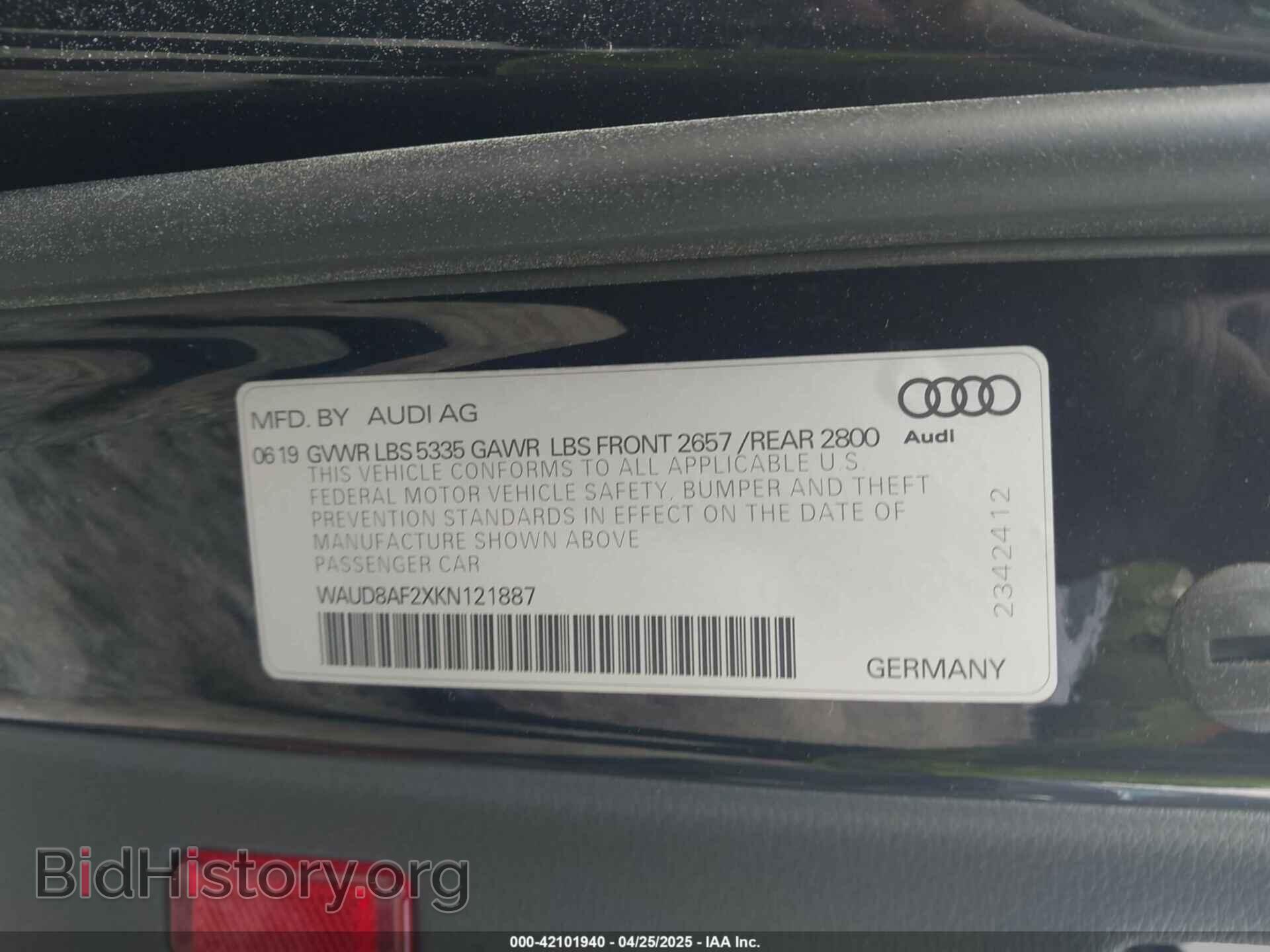 2019 AUDI A6 - VIN: WAUD8AF2XKN121887 - Фото 9