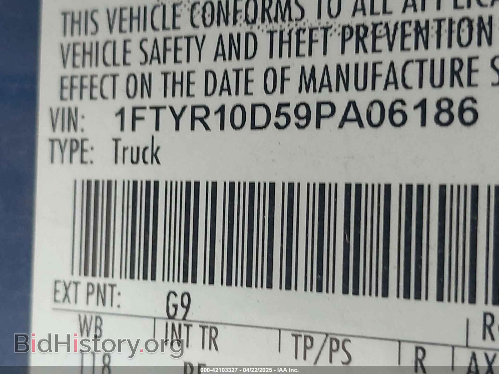 2009 FORD RANGER - VIN: 1FTYR10D59PA06186 - Фото 9