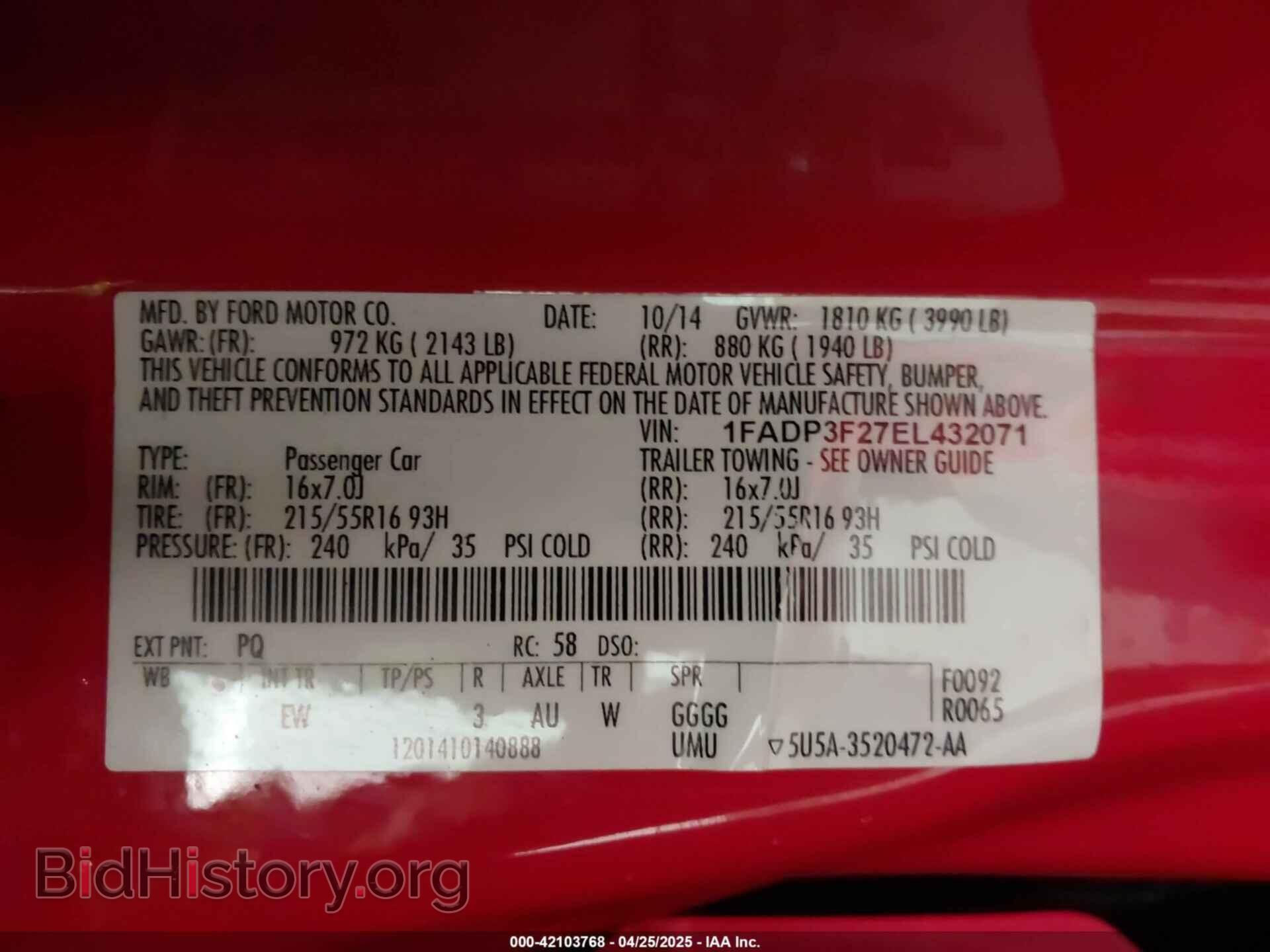 2014 FORD FOCUS - VIN: 1FADP3F27EL432071 - Photo 9