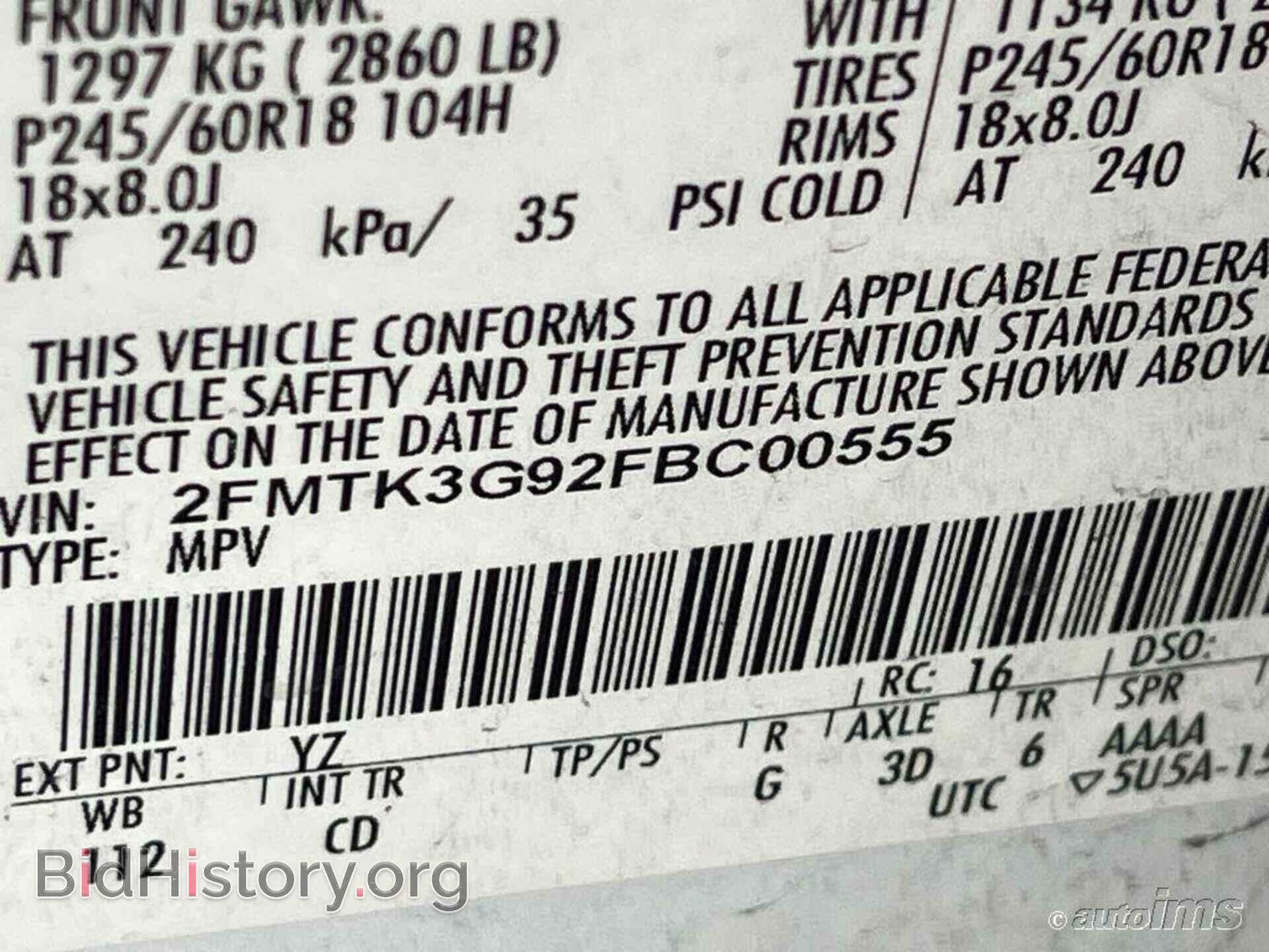 2015 FORD EDGE - VIN: 2FMTK3G92FBC00555 - Фото 6