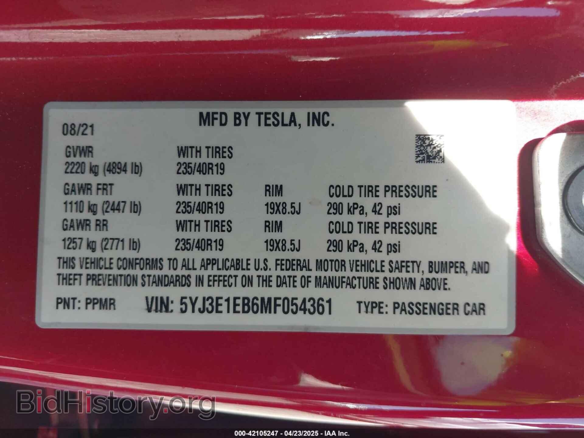 2021 TESLA MODEL 3 - VIN: 5YJ3E1EB6MF054361 - Photo 9