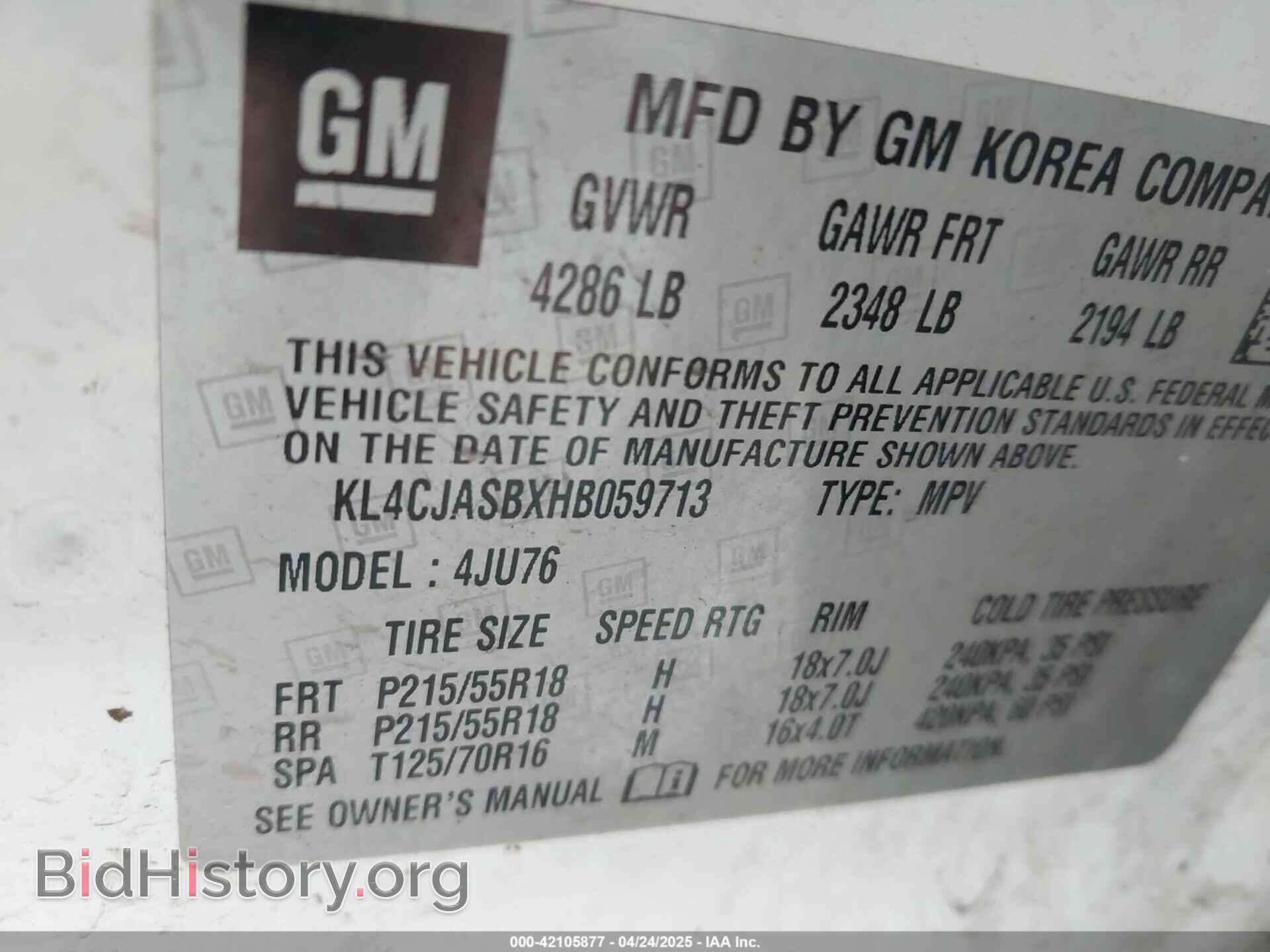 2017 BUICK ENCORE - VIN: KL4CJASBXHB059713 - Photo 9