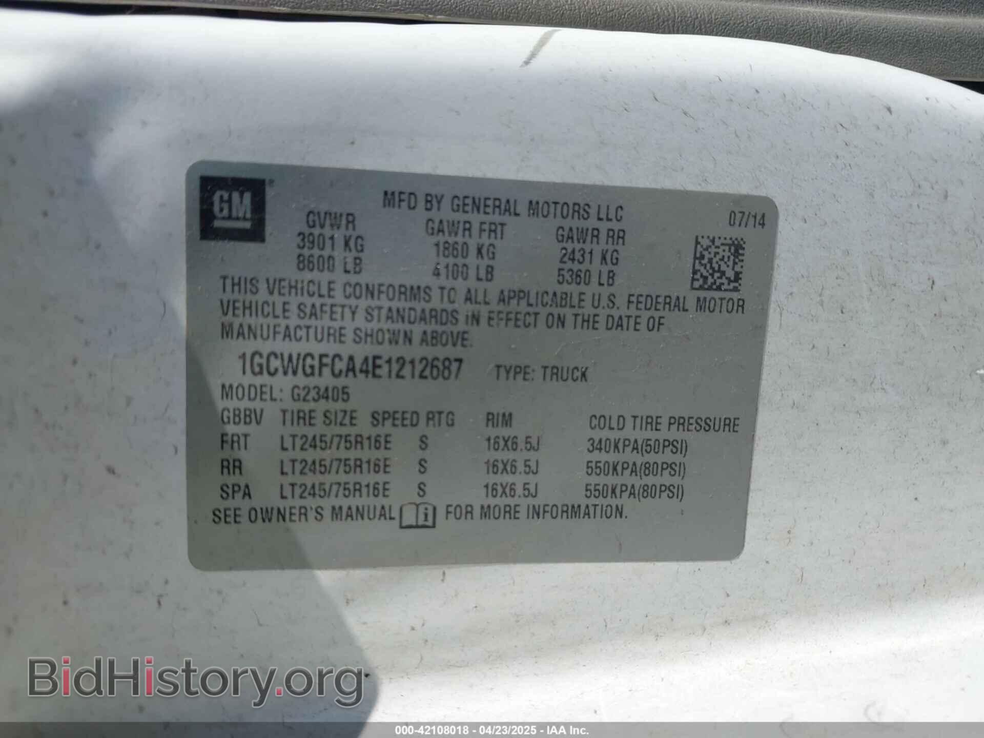 2014 CHEVROLET EXPRESS 2500 - VIN: 1GCWGFCA4E1212687 - Photo 9