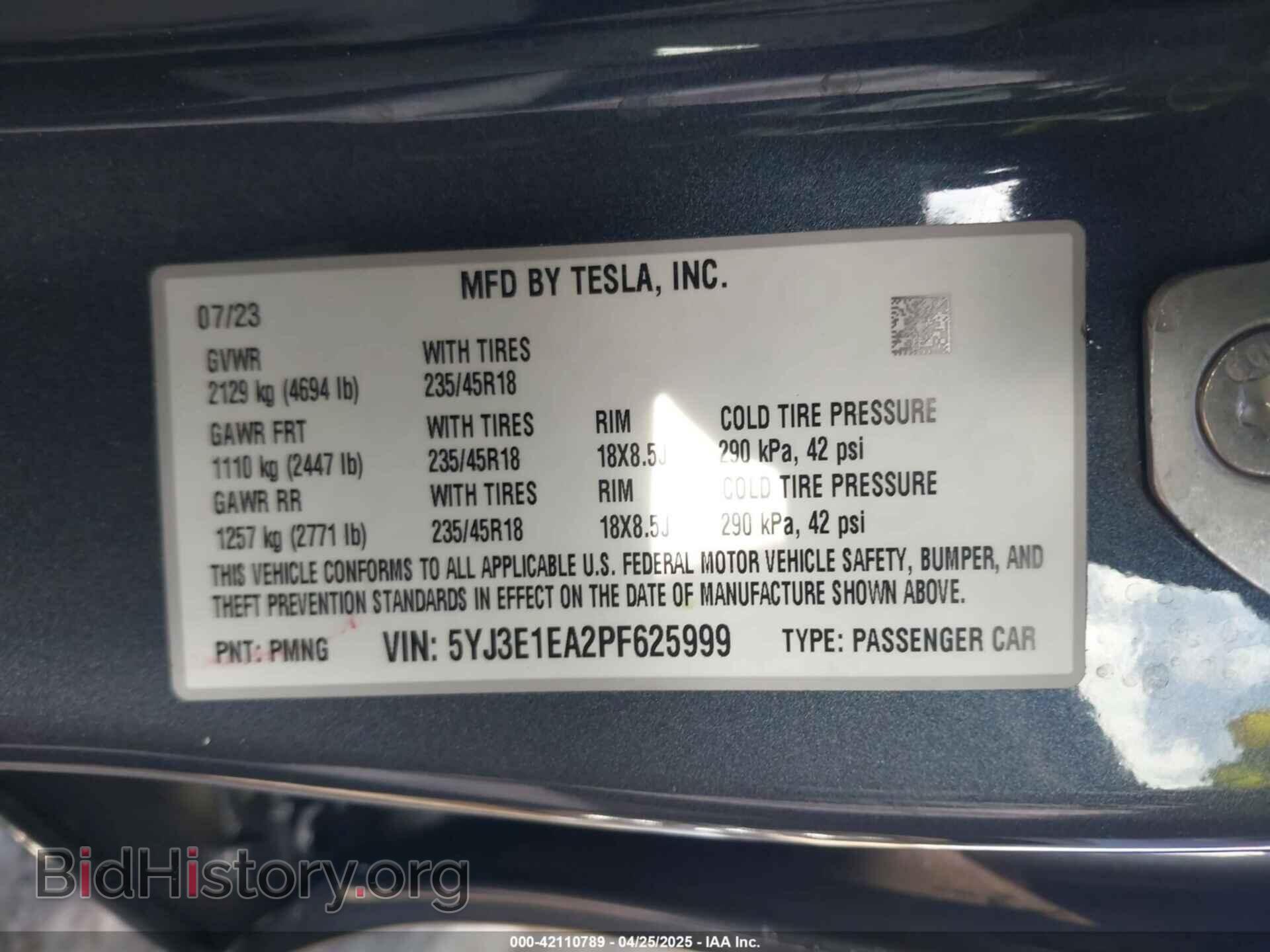 2023 TESLA MODEL 3 - VIN: 5YJ3E1EA2PF625999 - Фото 9