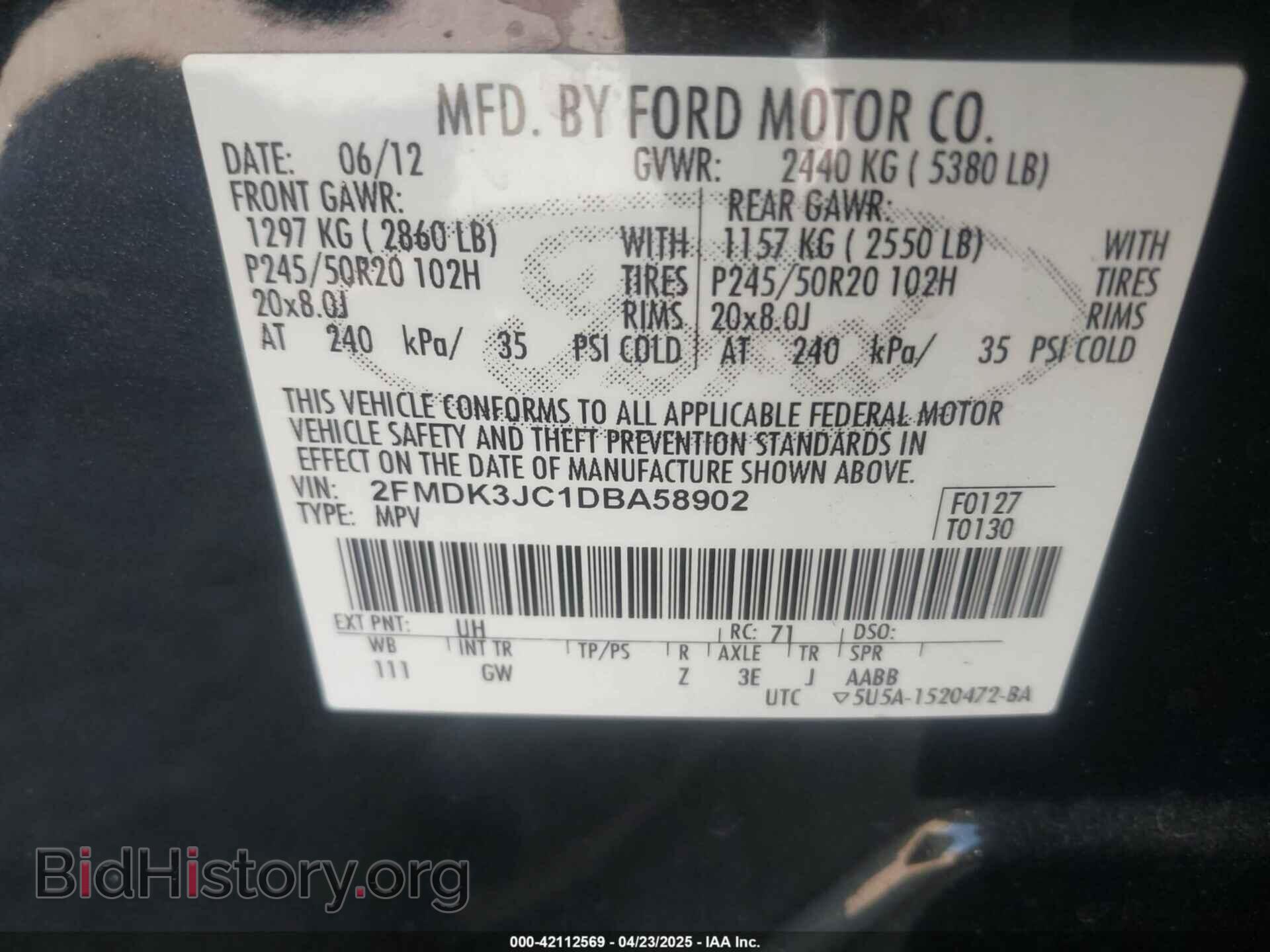 2013 FORD EDGE - VIN: 2FMDK3JC1DBA58902 - Photo 9
