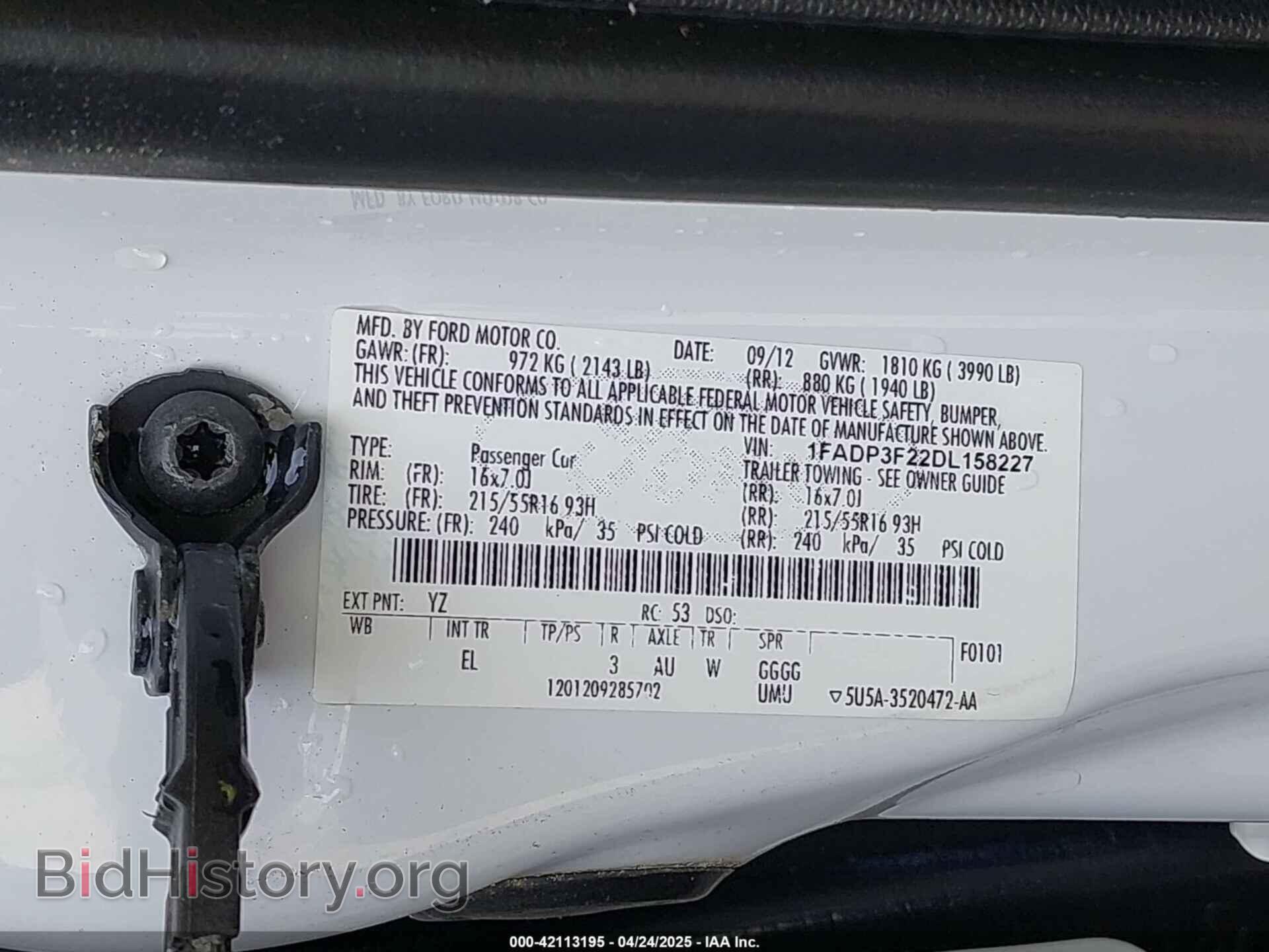 2013 FORD FOCUS - VIN: 1FADP3F22DL158227 - Фото 9