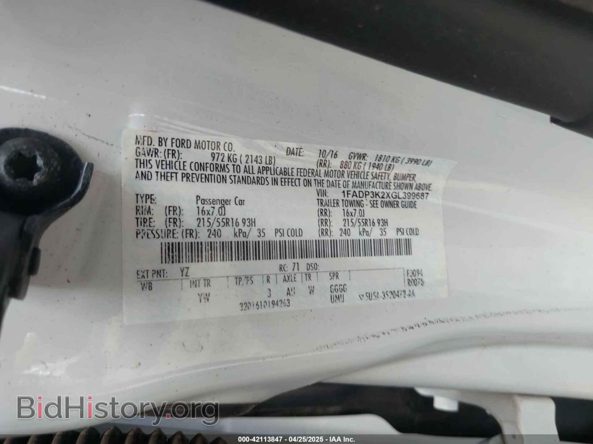 2016 FORD FOCUS - VIN: 1FADP3K2XGL399687 - Photo 9