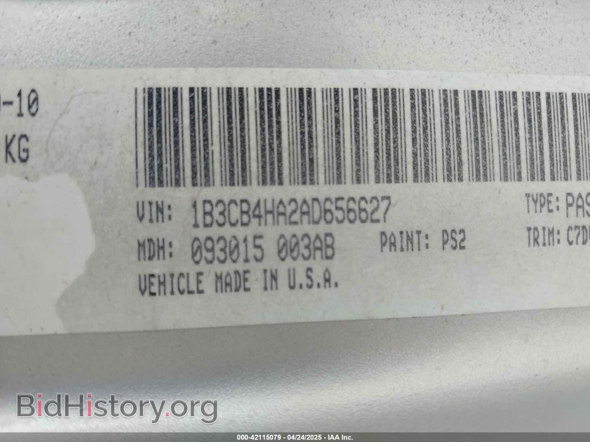2010 DODGE CALIBER - VIN: 1B3CB4HA2AD656627 - Фото 9