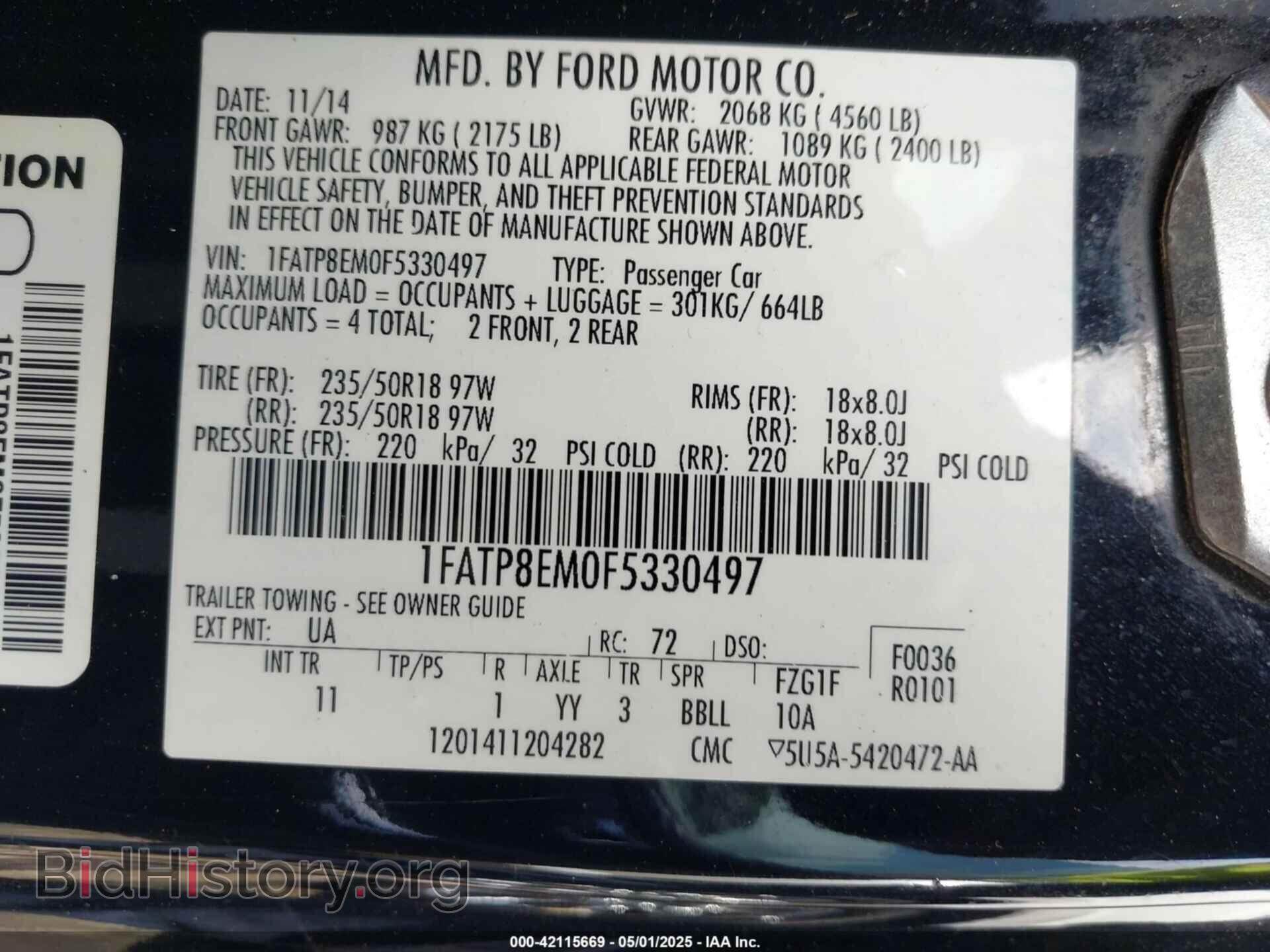 2015 FORD MUSTANG - VIN: 1FATP8EM0F5330497 - Фото 9