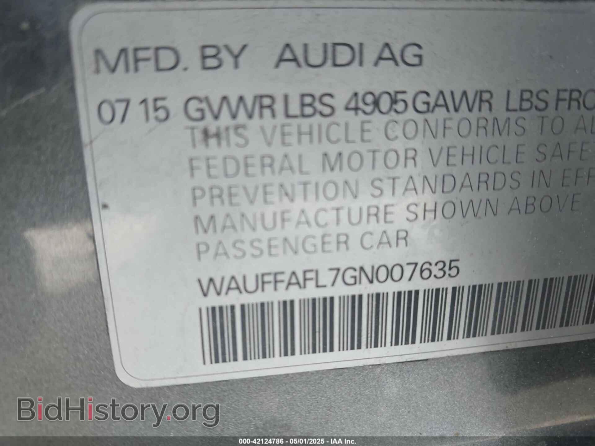 2016 AUDI A4 - VIN: WAUFFAFL7GN007635 - Photo 9