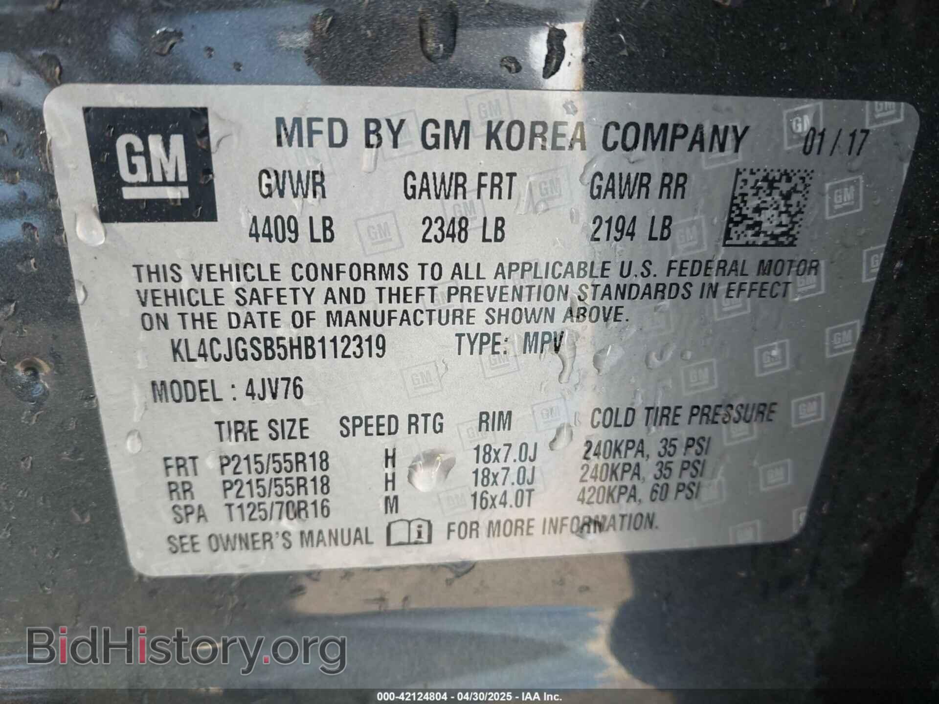 2017 BUICK ENCORE - VIN: KL4CJGSB5HB112319 - Photo 9