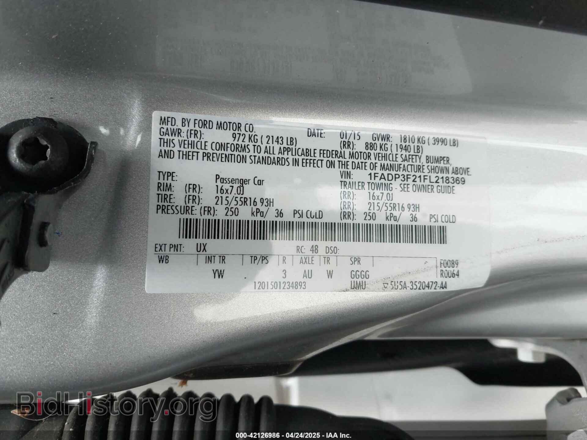 2015 FORD FOCUS - VIN: 1FADP3F21FL218369 - Photo 9