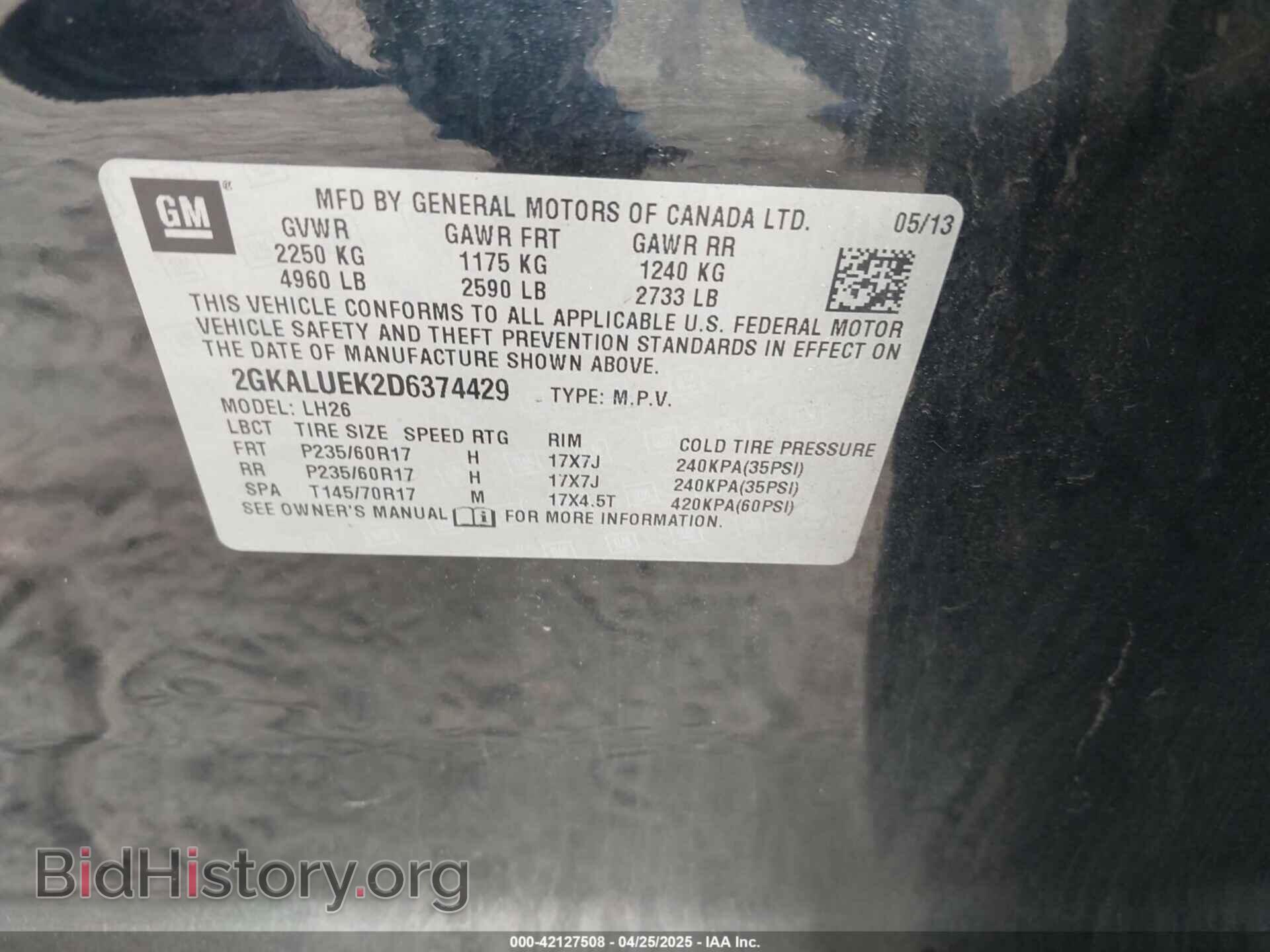 2013 GMC TERRAIN - VIN: 2GKALUEK2D6374429 - Фото 9