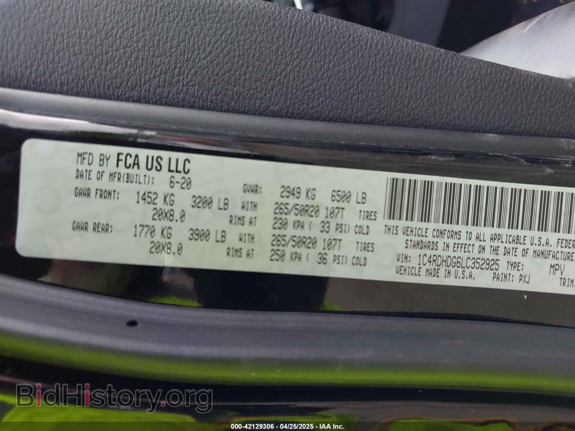 2020 DODGE DURANGO - VIN: 1C4RDHDG6LC352925 - Фото 9