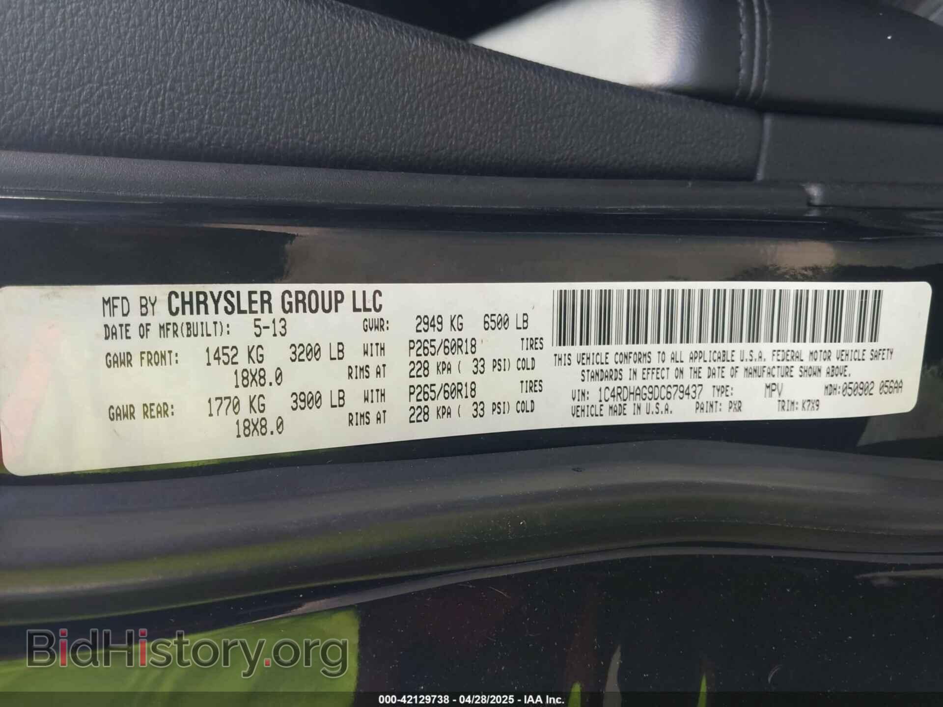 2013 DODGE DURANGO - VIN: 1C4RDHAG9DC679437 - Photo 9