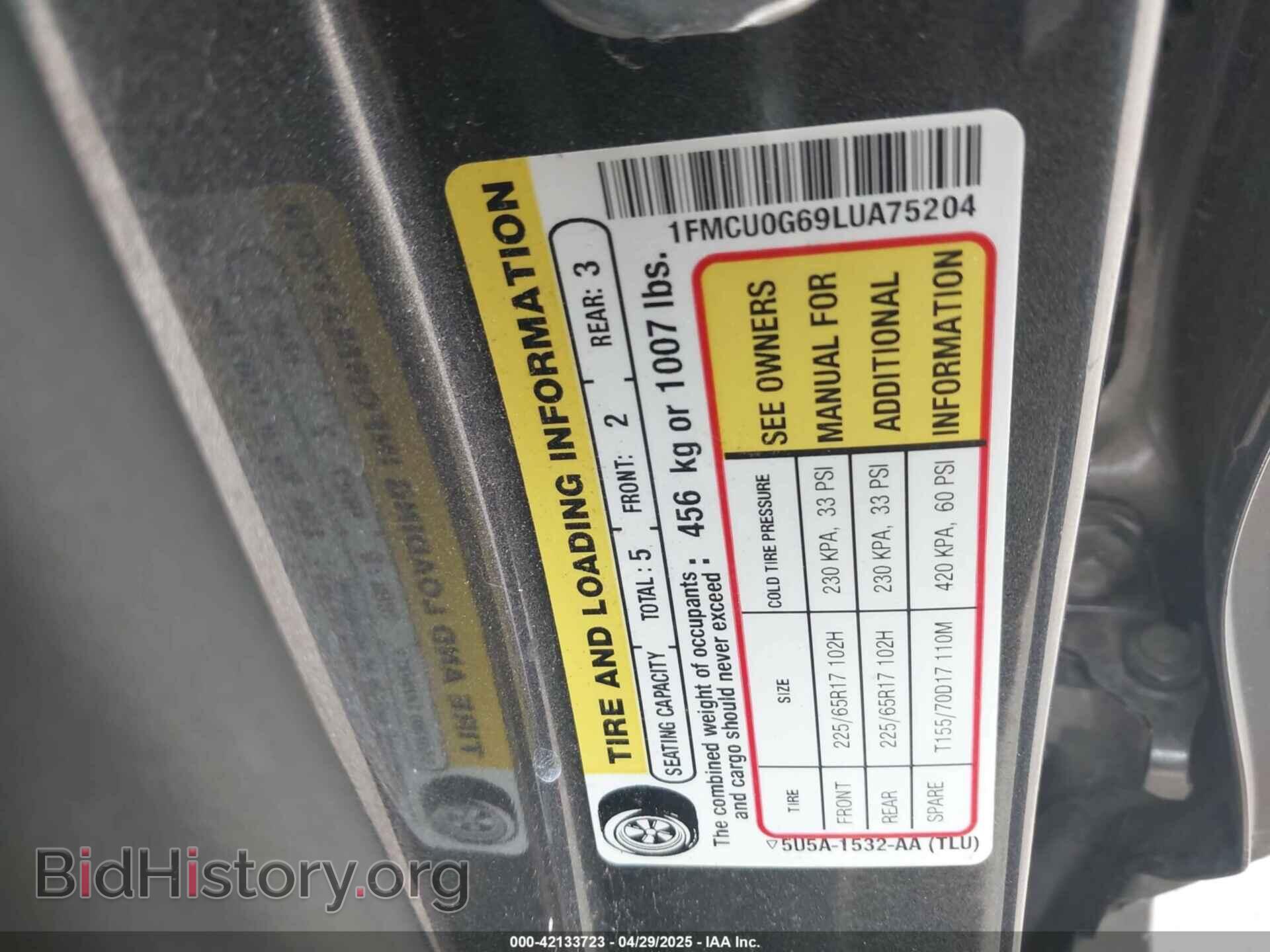 2020 FORD ESCAPE - VIN: 1FMCU0G69LUA75204 - Photo 9