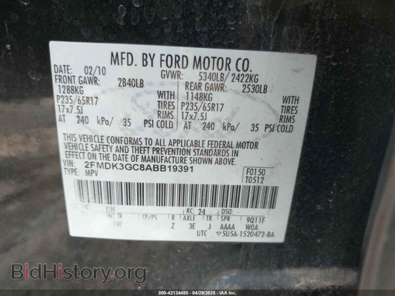 2010 Ford EDGE (VIN 2FMDK3GC8ABB19391) — photo 9 of 11
