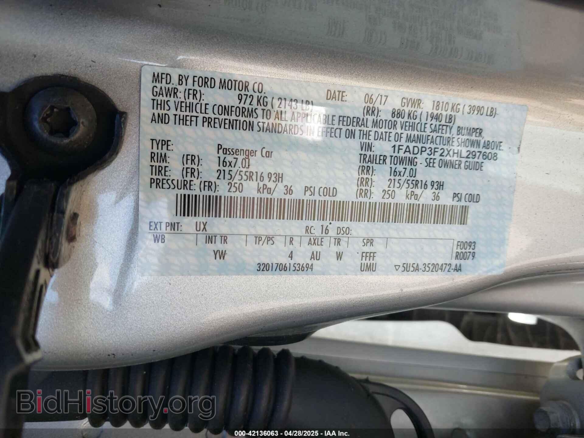 2017 FORD FOCUS - VIN: 1FADP3F2XHL297608 - Фото 9
