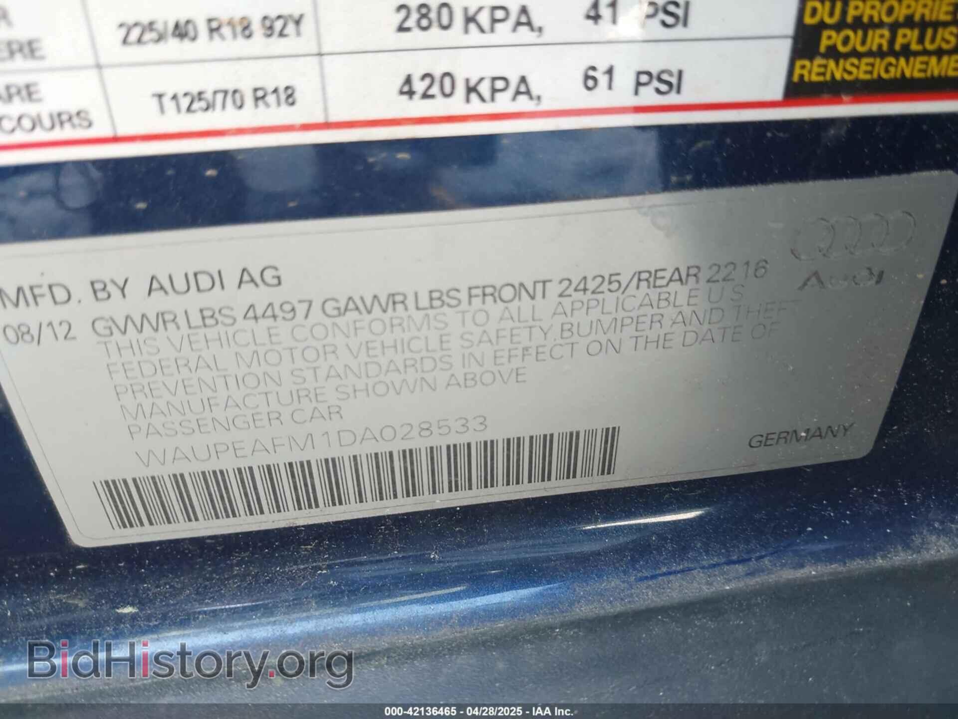 2013 AUDI A3 - VIN: WAUPEAFM1DA028533 - Фото 9