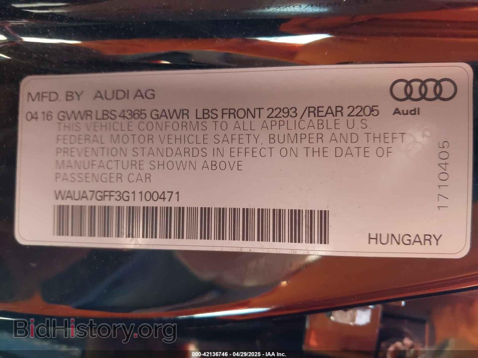 2016 AUDI A3 - VIN: WAUA7GFF3G1100471 - Фото 9