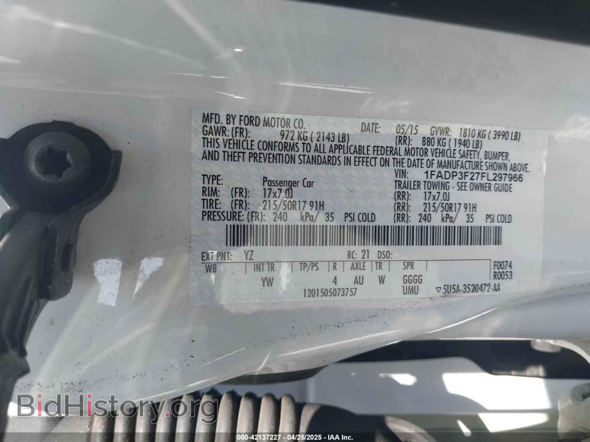 2015 FORD FOCUS - VIN: 1FADP3F27FL297966 - Фото 9