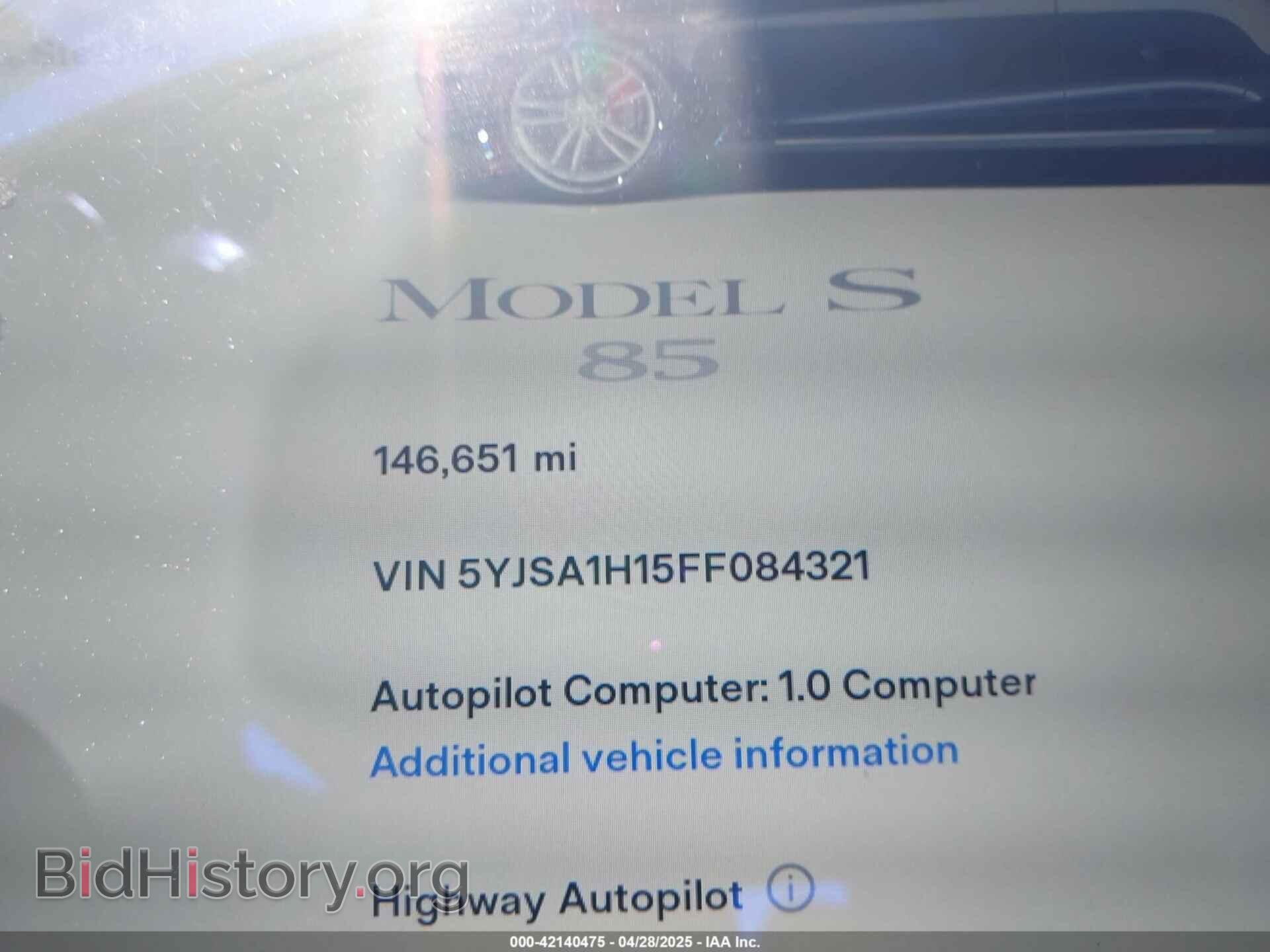 2015 TESLA MODEL S - VIN: 5YJSA1H15FF084321 - Фото 7