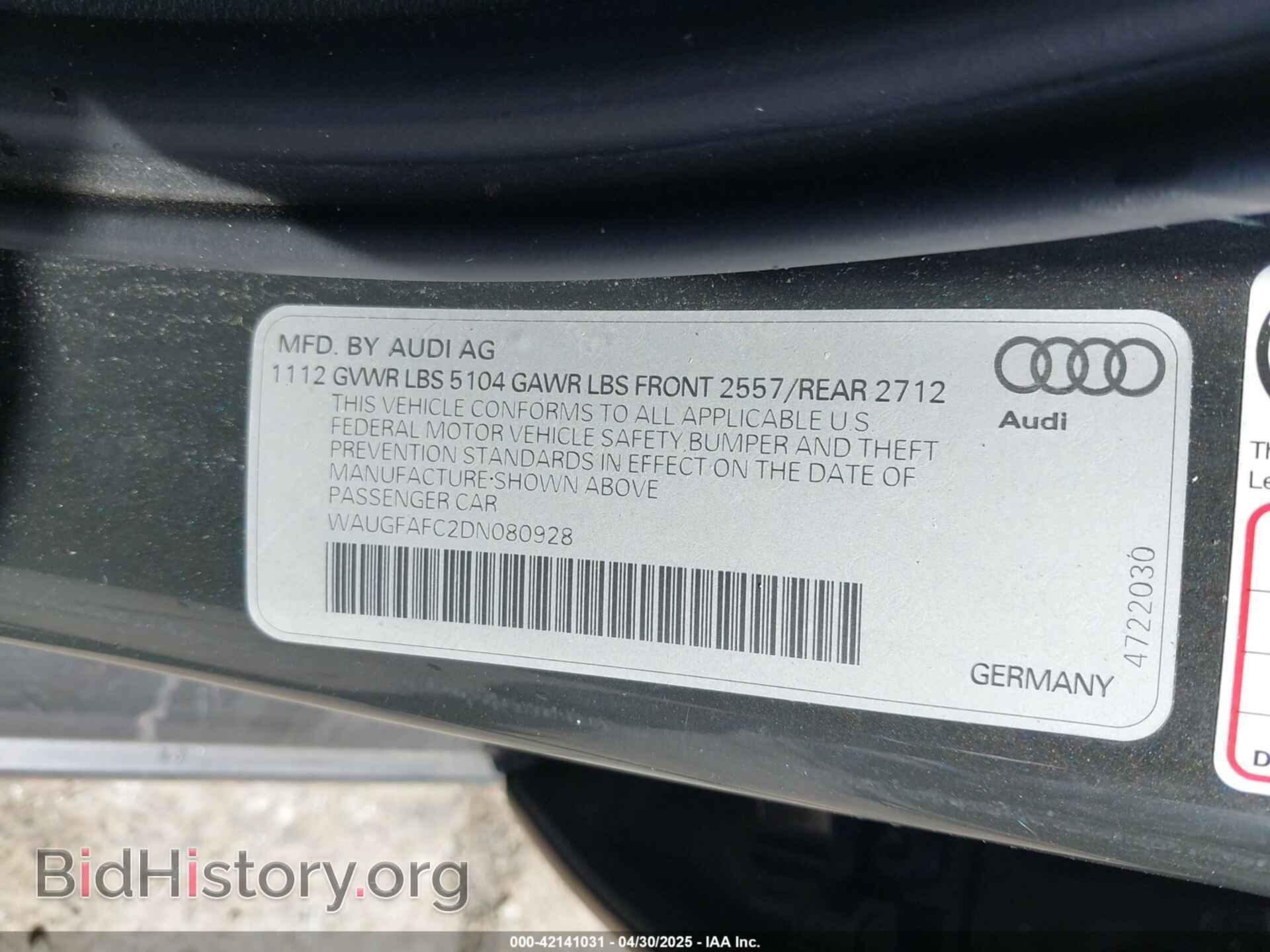 2013 AUDI A6 - VIN: WAUGFAFC2DN080928 - Photo 9