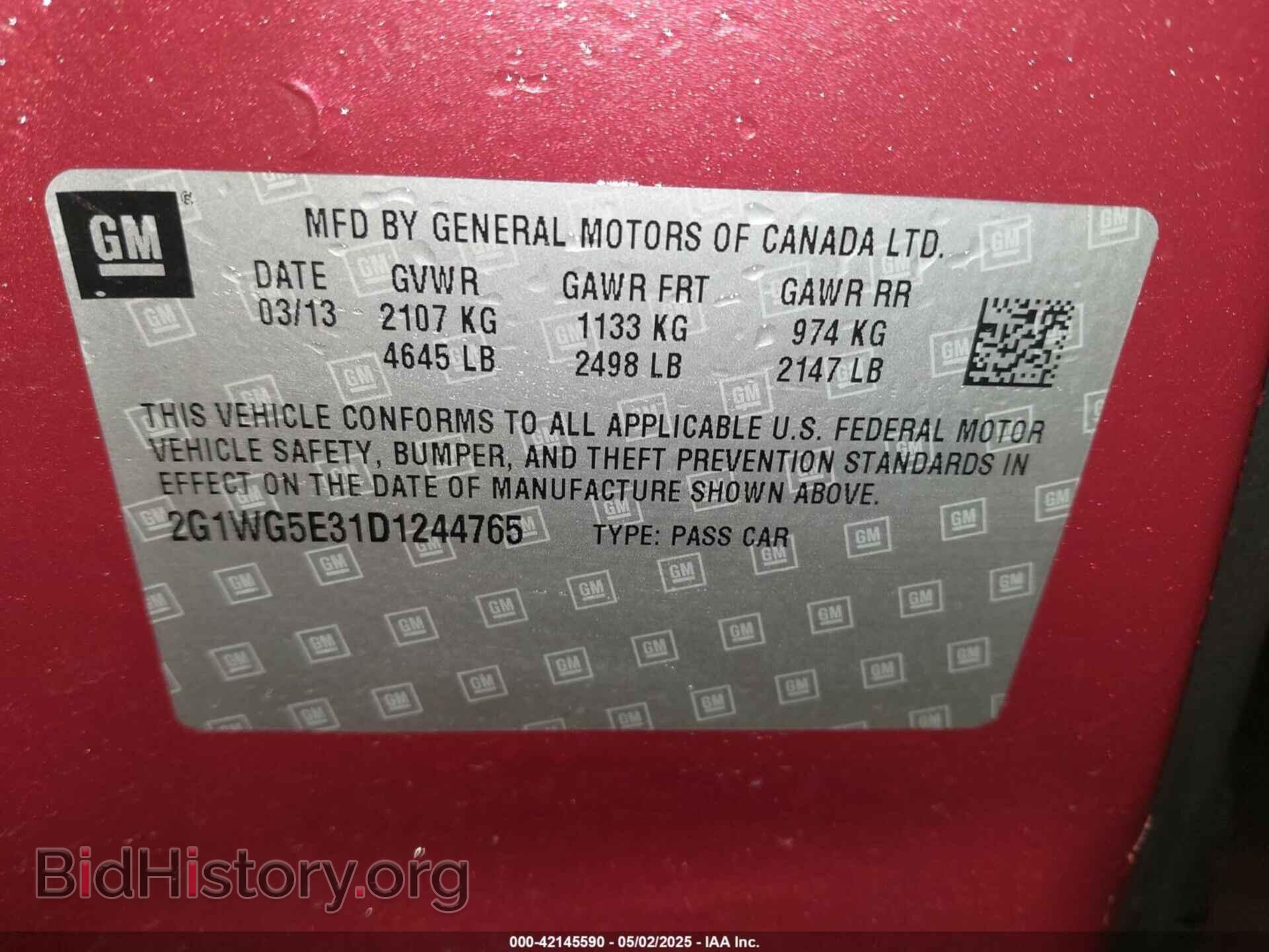2013 CHEVROLET IMPALA - VIN: 2G1WG5E31D1244765 - Фото 9