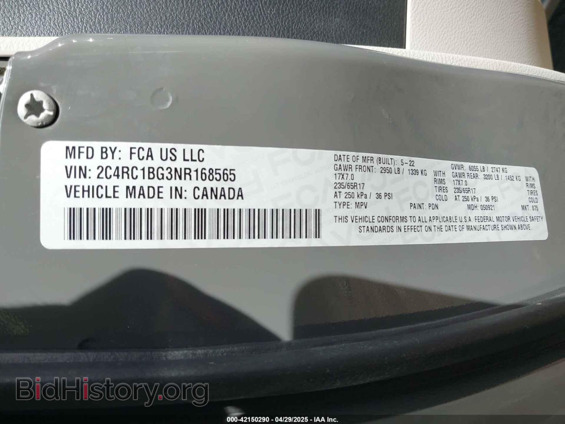 2022 CHRYSLER PACIFICA - VIN: 2C4RC1BG3NR168565 - Photo 9