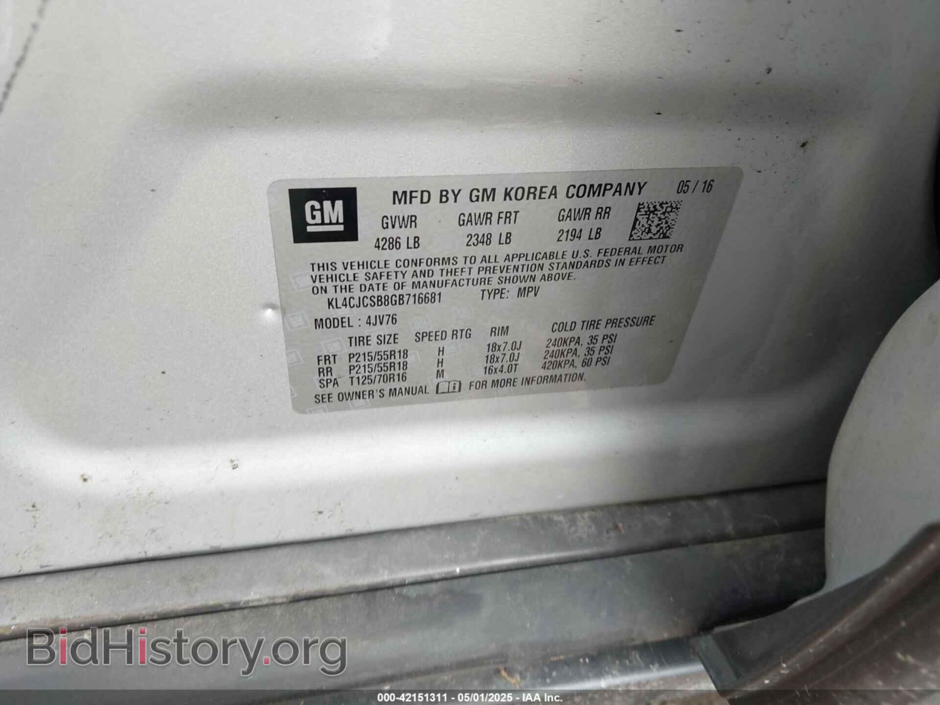 2016 BUICK ENCORE - VIN: KL4CJCSB8GB716681 - Photo 9