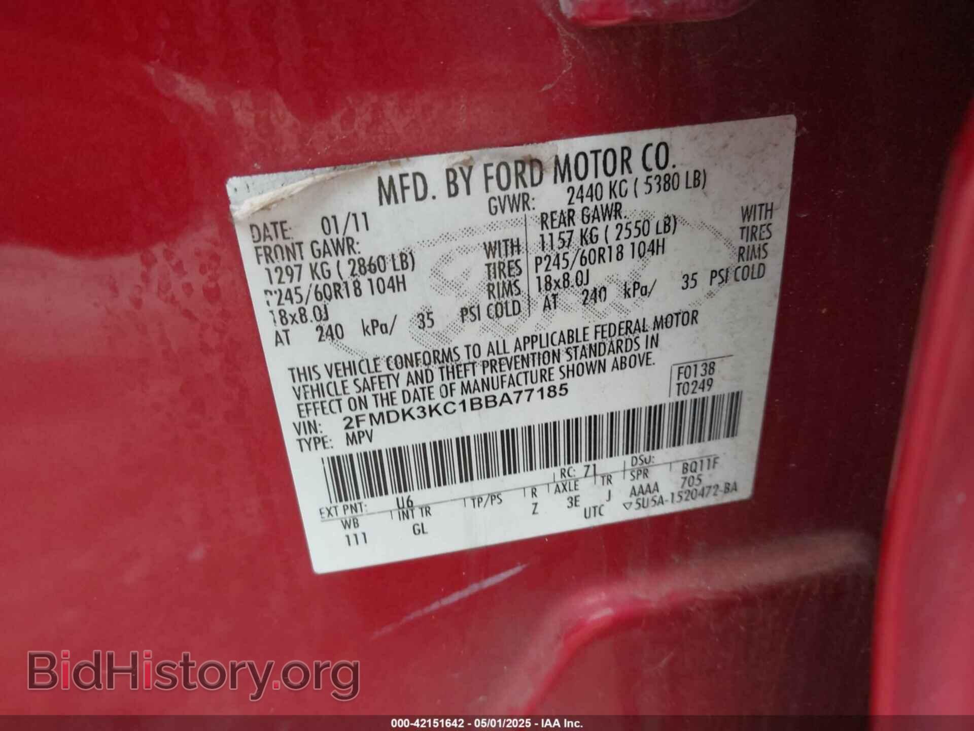 2011 FORD EDGE - VIN: 2FMDK3KC1BBA77185 - Photo 9