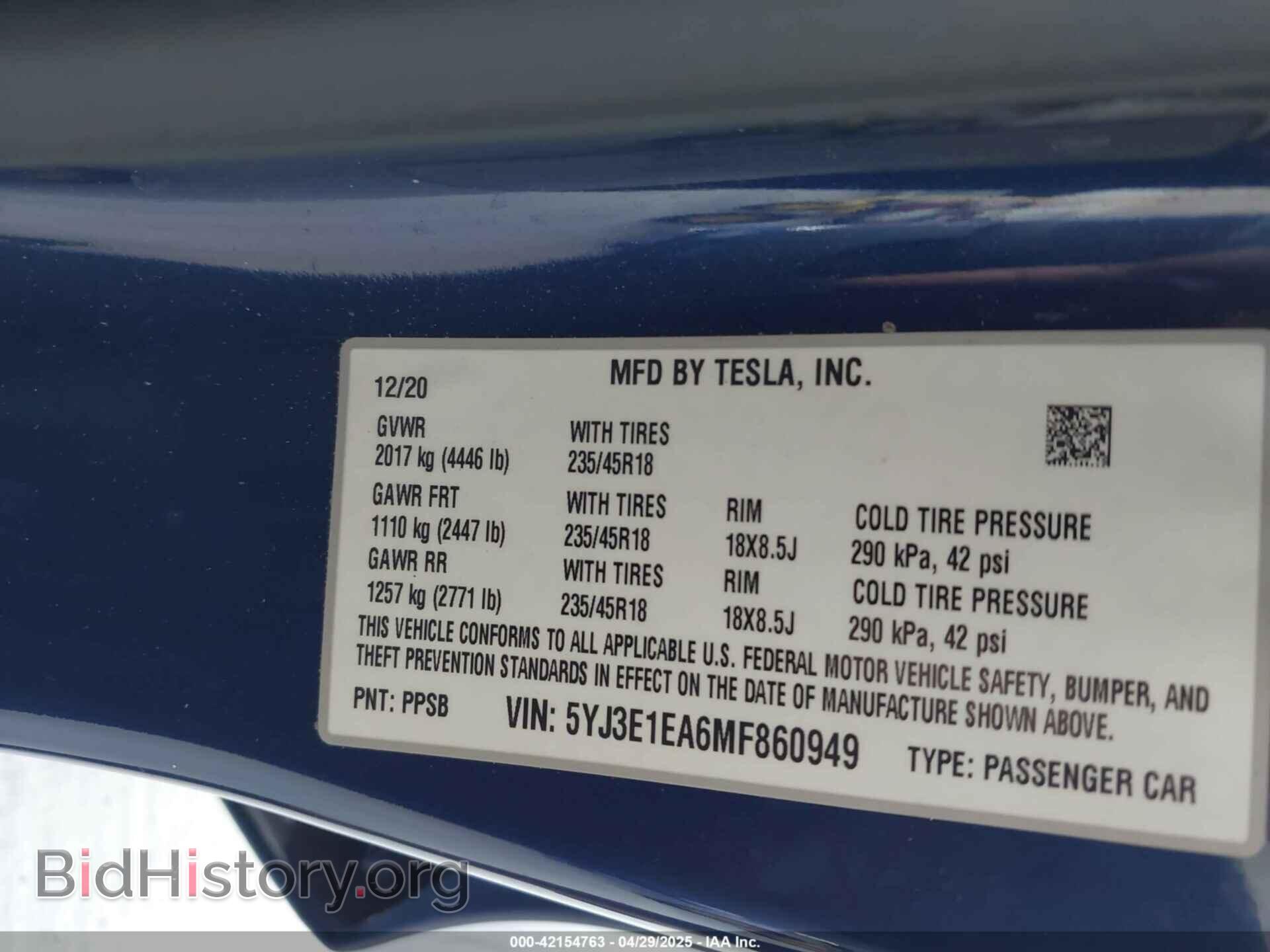 2021 TESLA MODEL 3 - VIN: 5YJ3E1EA6MF860949 - Photo 9