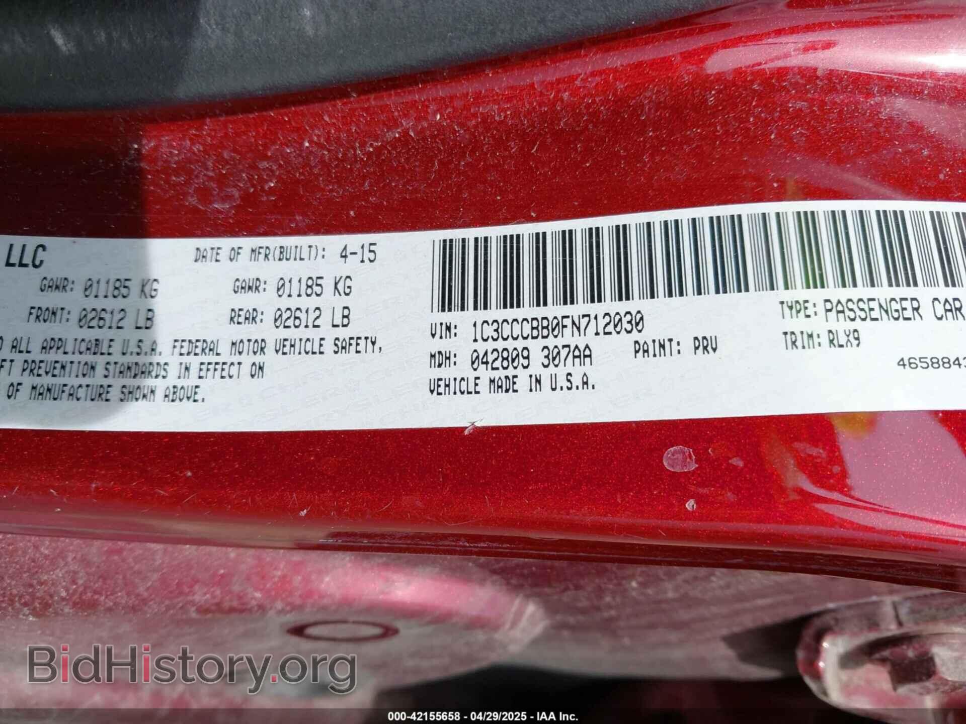 2015 CHRYSLER 200 - VIN: 1C3CCCBB0FN712030 - Фото 9
