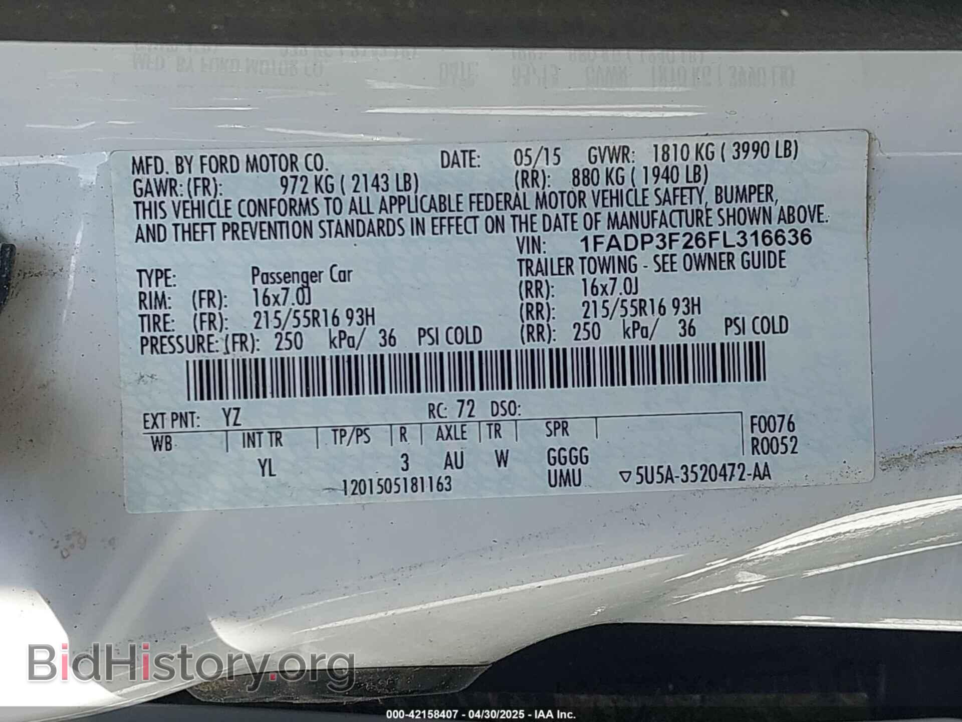2015 FORD FOCUS - VIN: 1FADP3F26FL316636 - Photo 9