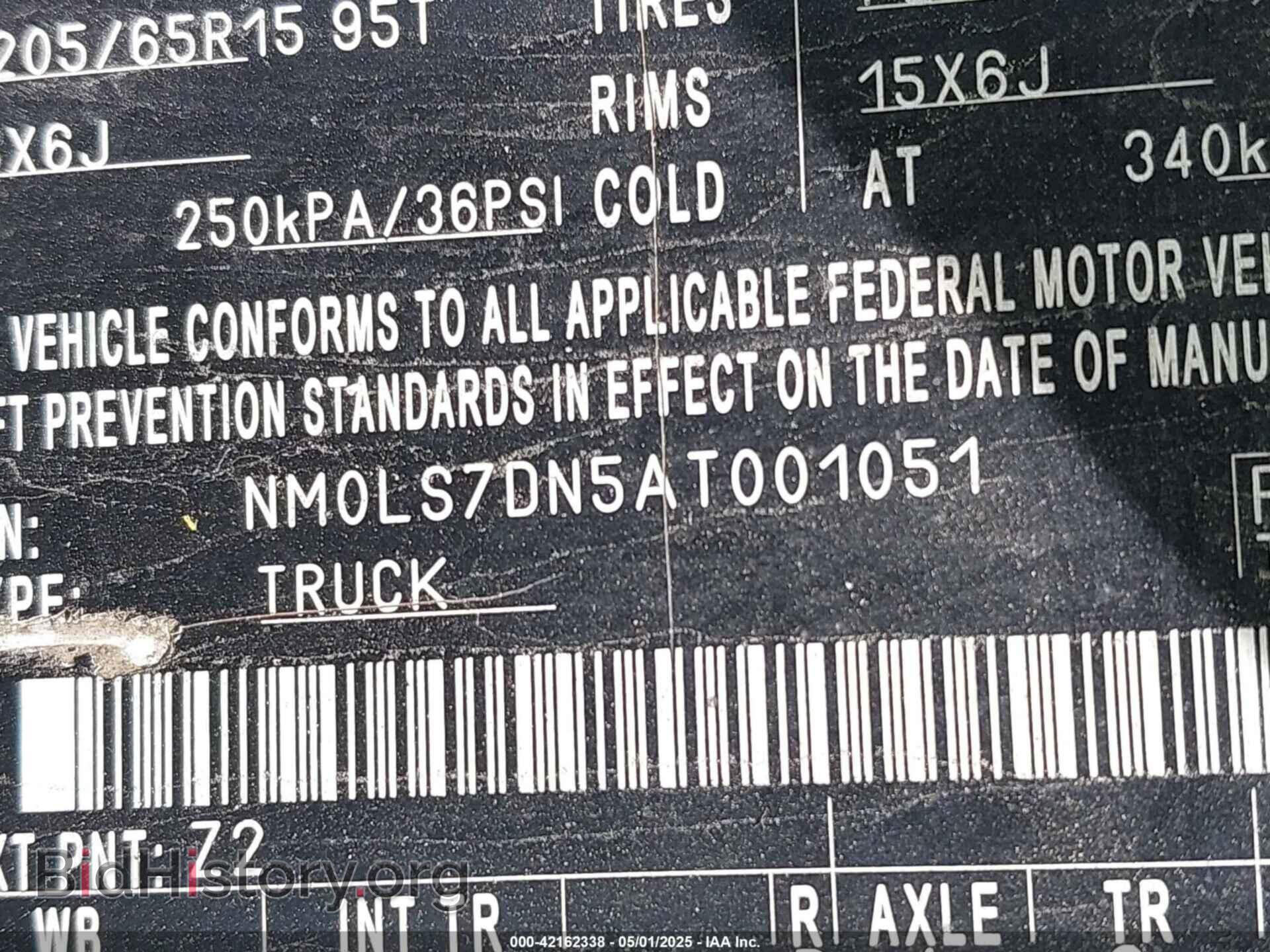 2010 FORD TRANSIT CONNECT - VIN: NM0LS7DN5AT001051 - Фото 9