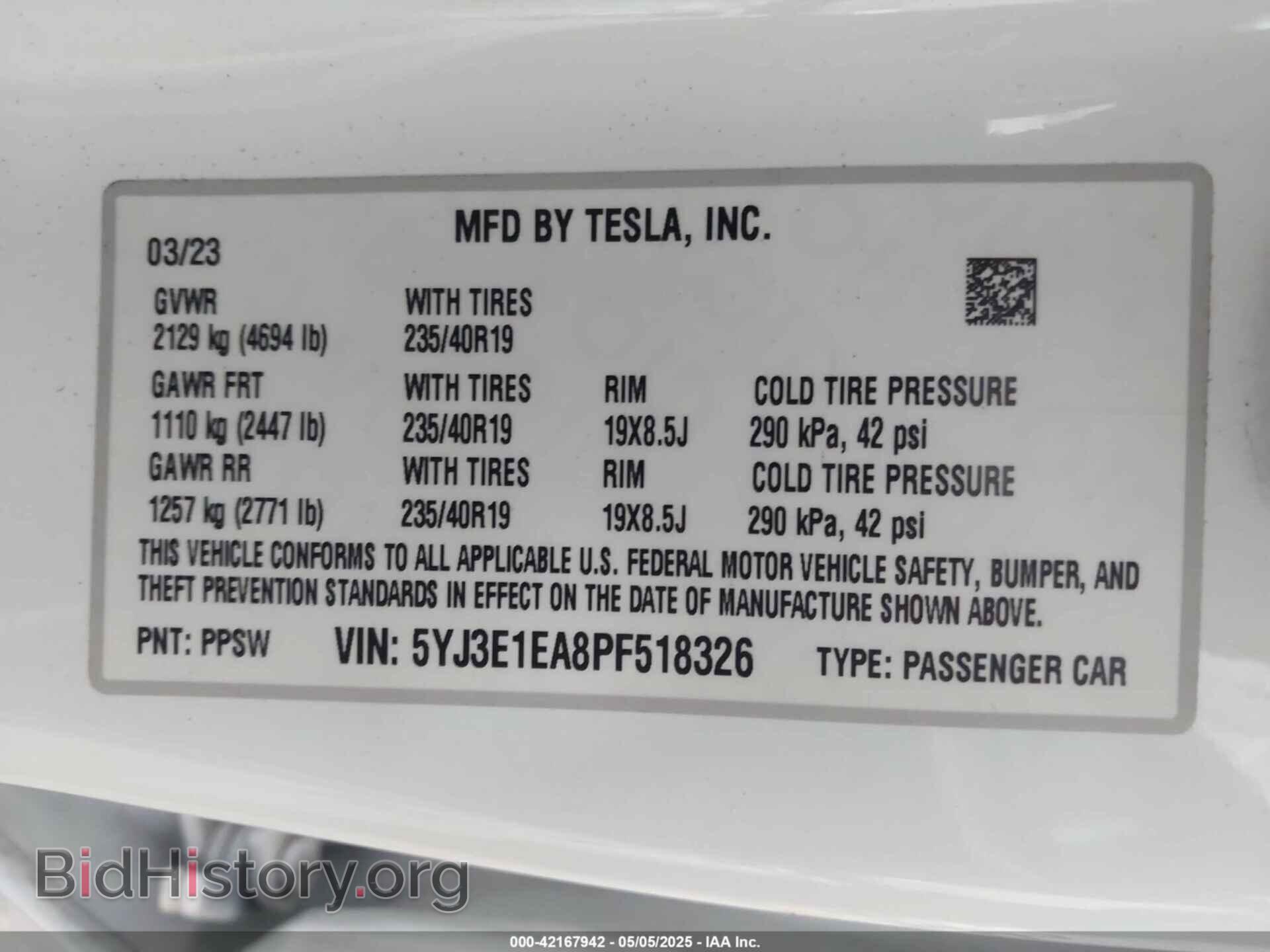 2023 TESLA MODEL 3 - VIN: 5YJ3E1EA8PF518326 - Фото 9