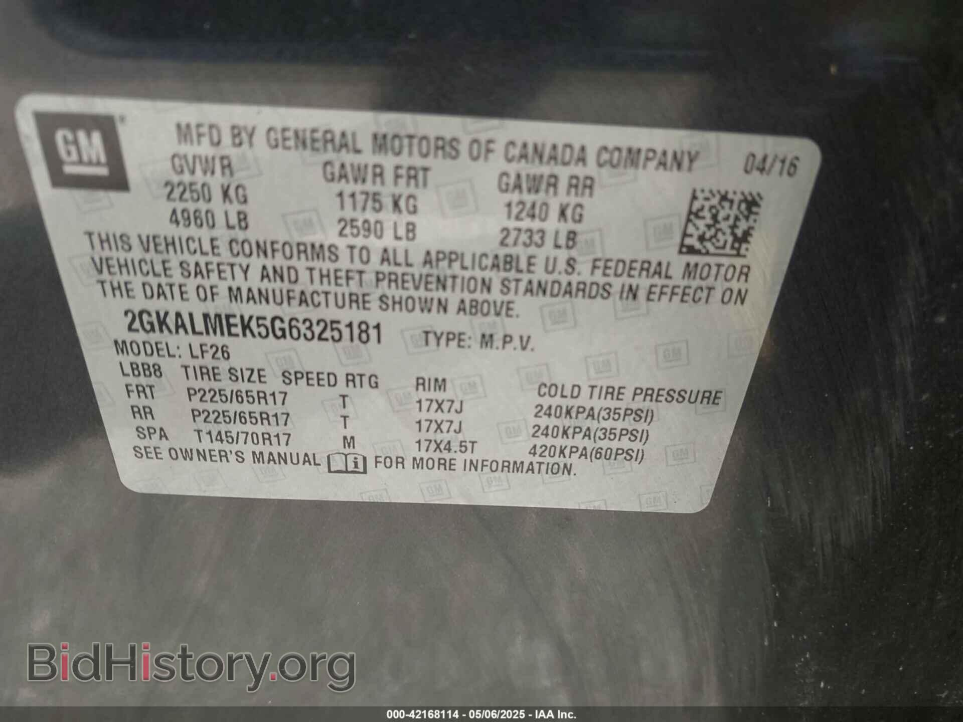 2016 GMC TERRAIN - VIN: 2GKALMEK5G6325181 - Фото 9